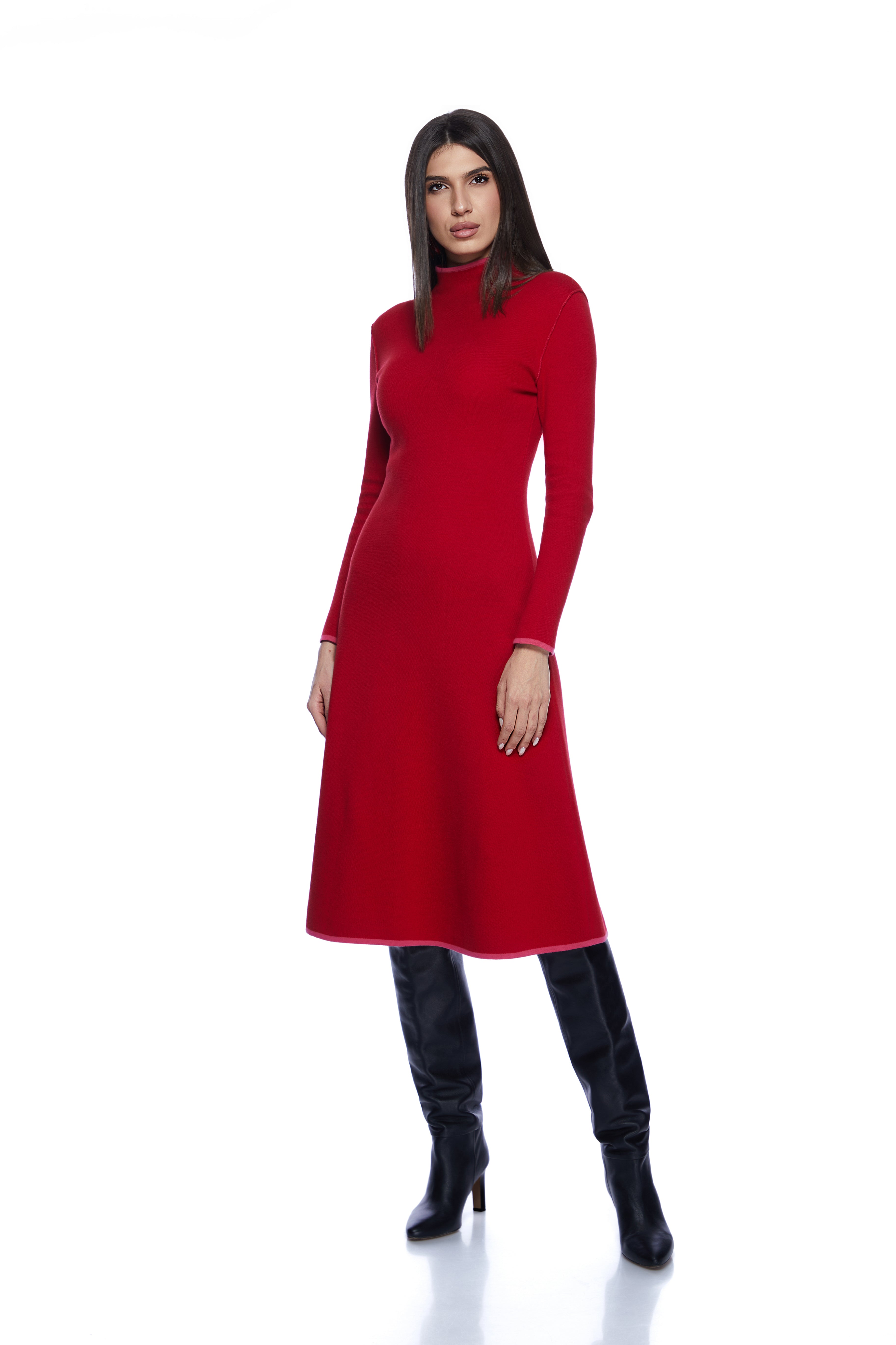 Double-sided midi dress in two colors