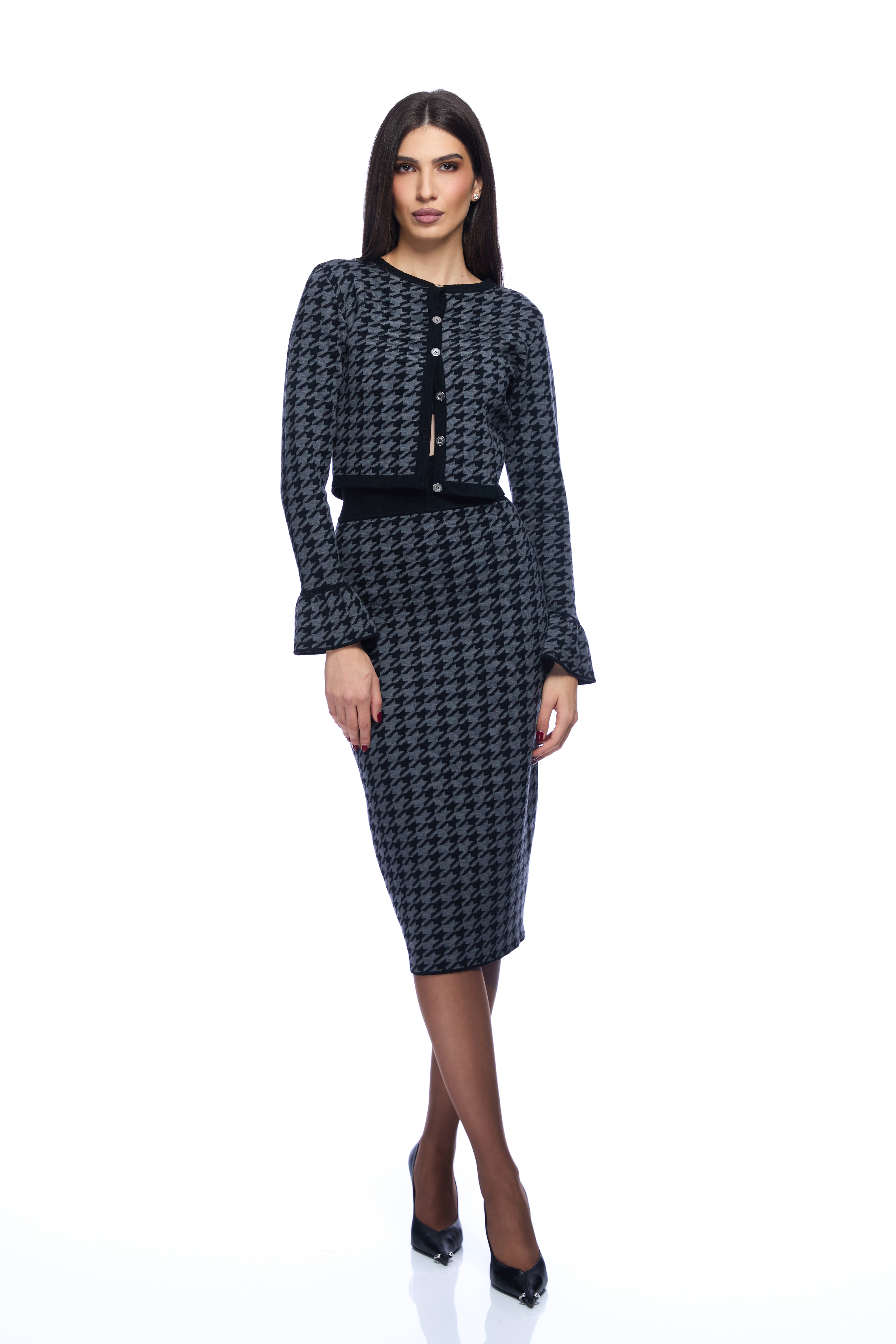 Fusta jacquard scurta