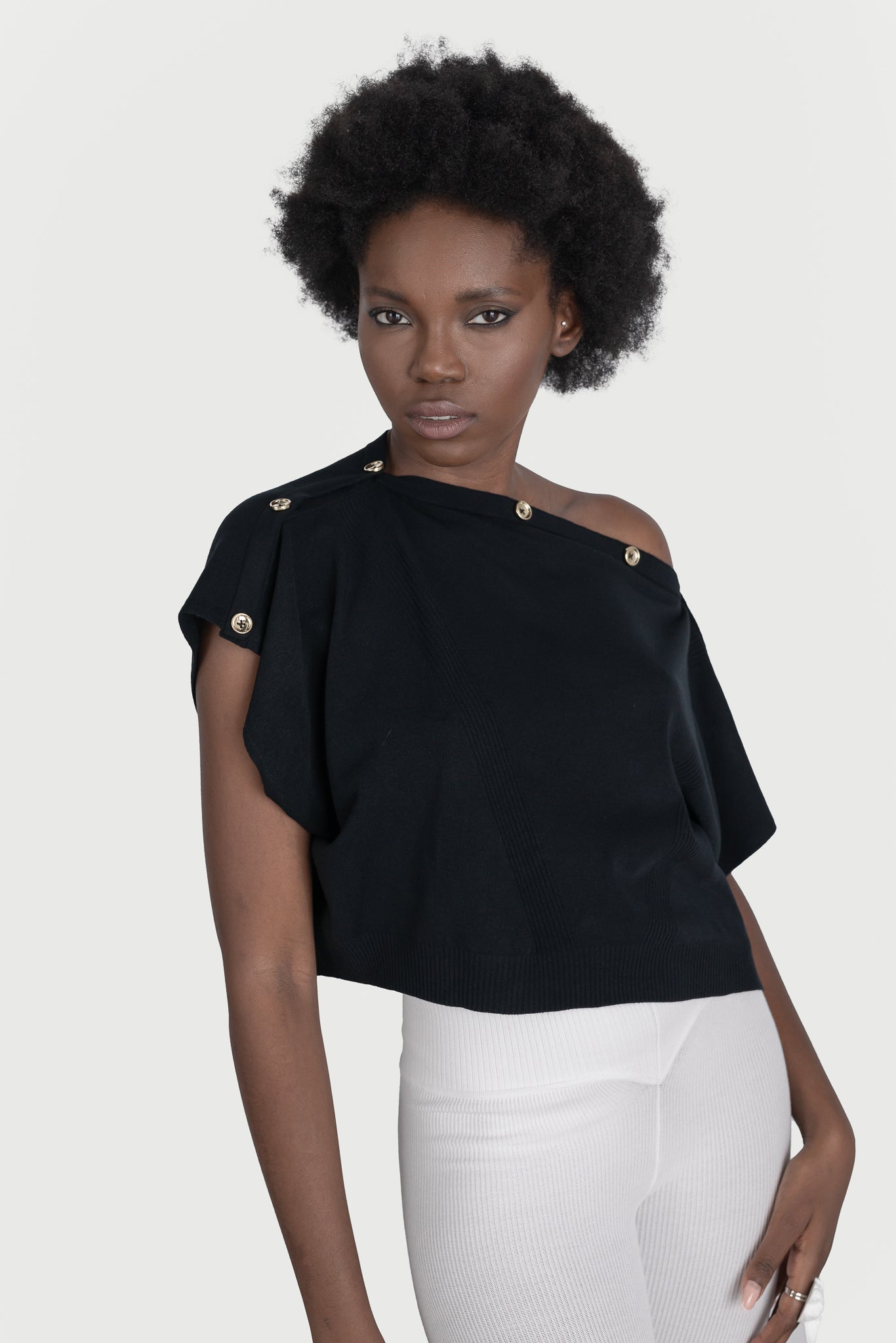 Crop top with buttons