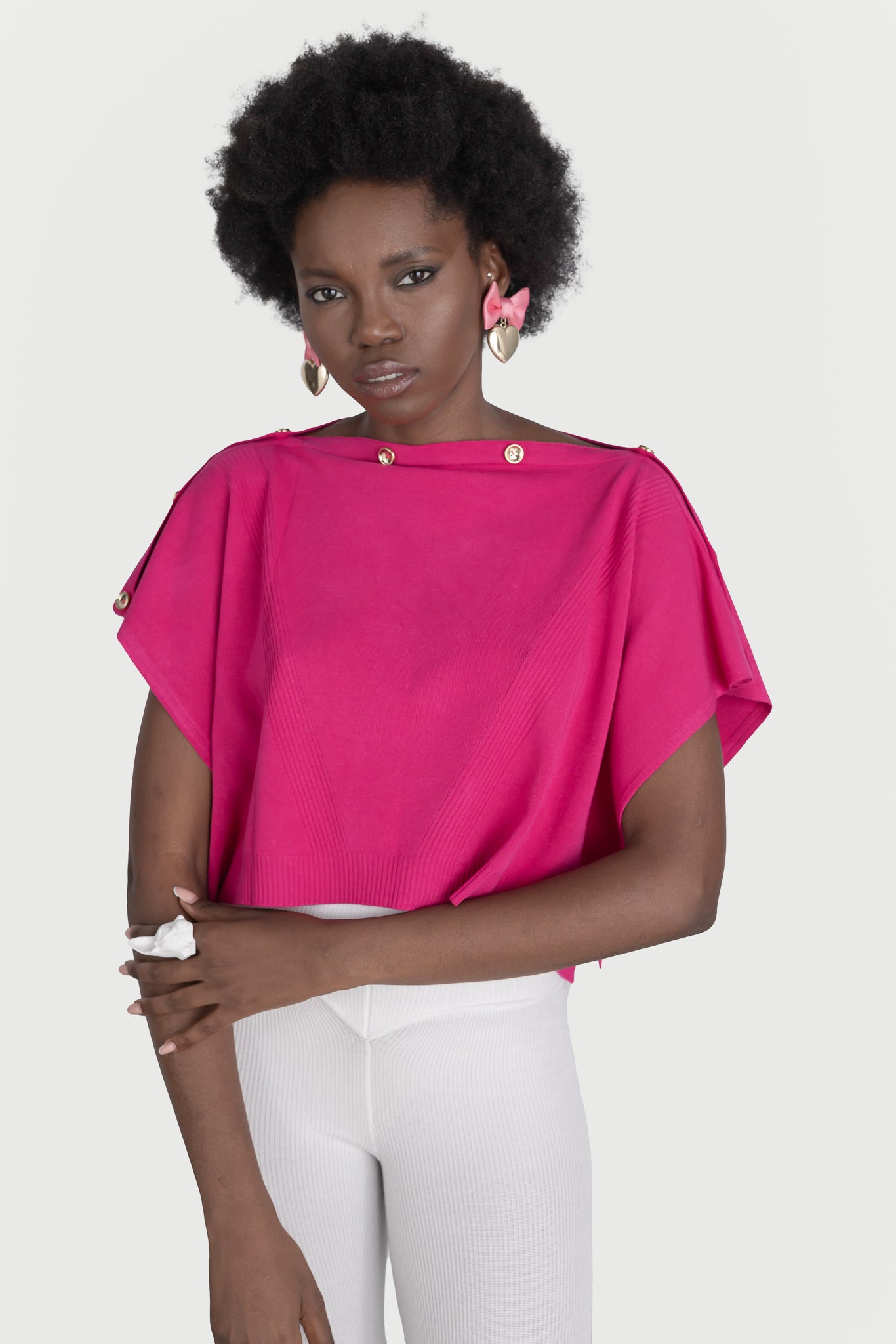 Crop top with buttons