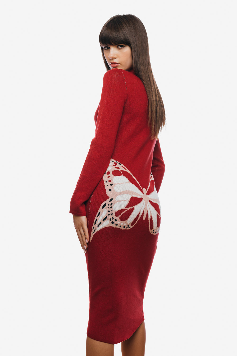 Fitted dress with pattern