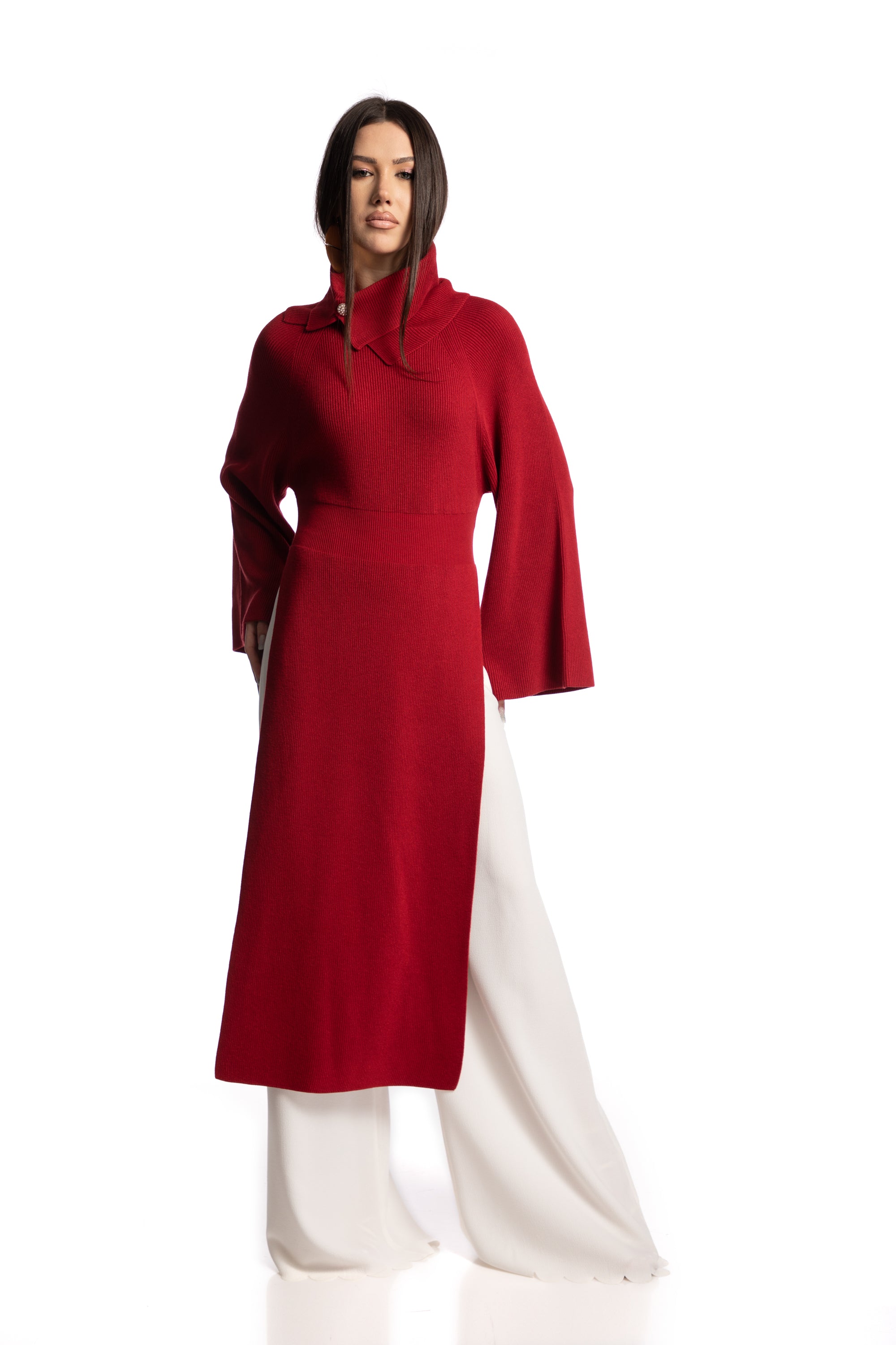Dress with side slits