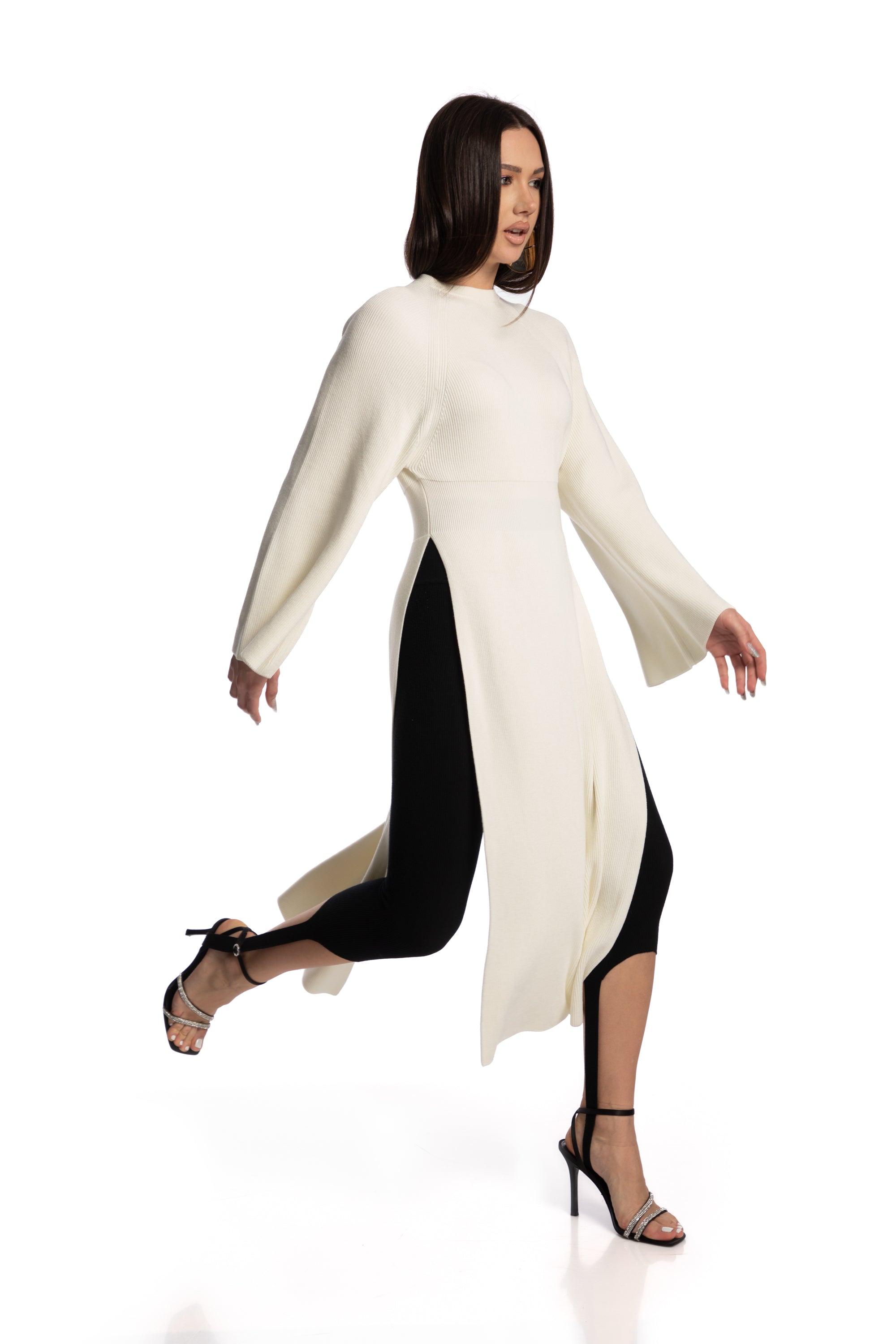 Dress with side slits