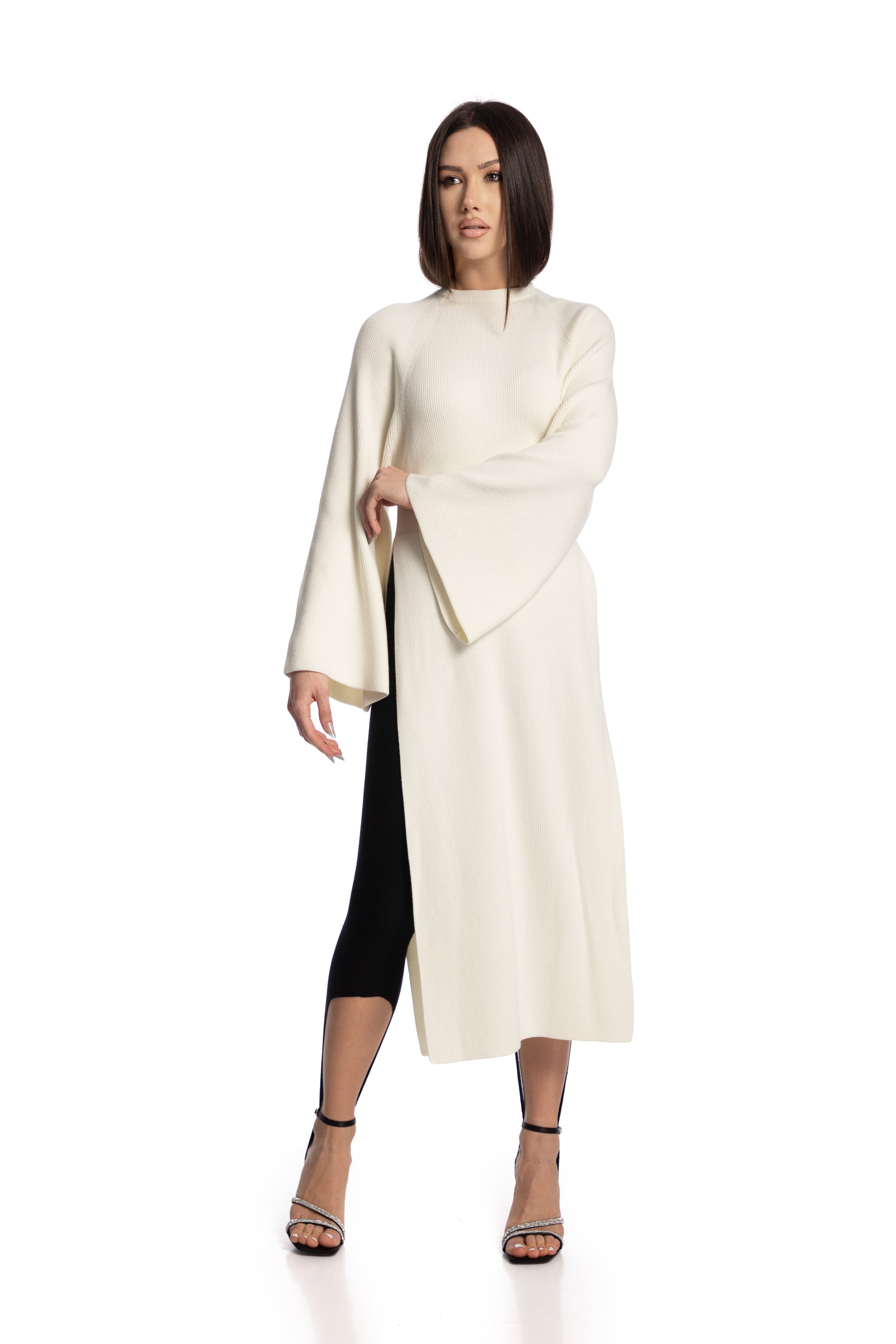 Dress with side slits