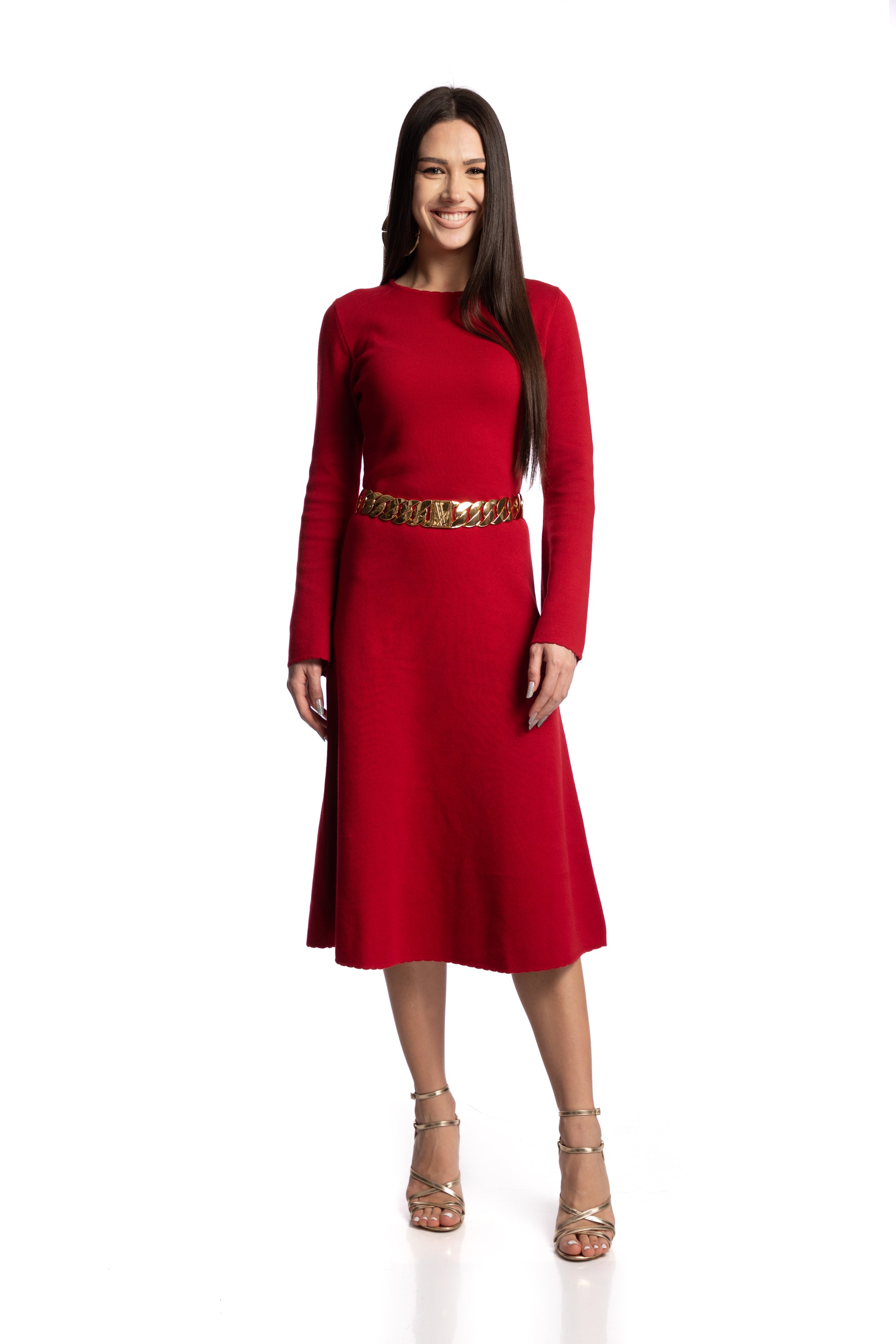 Bell-sleeved dress