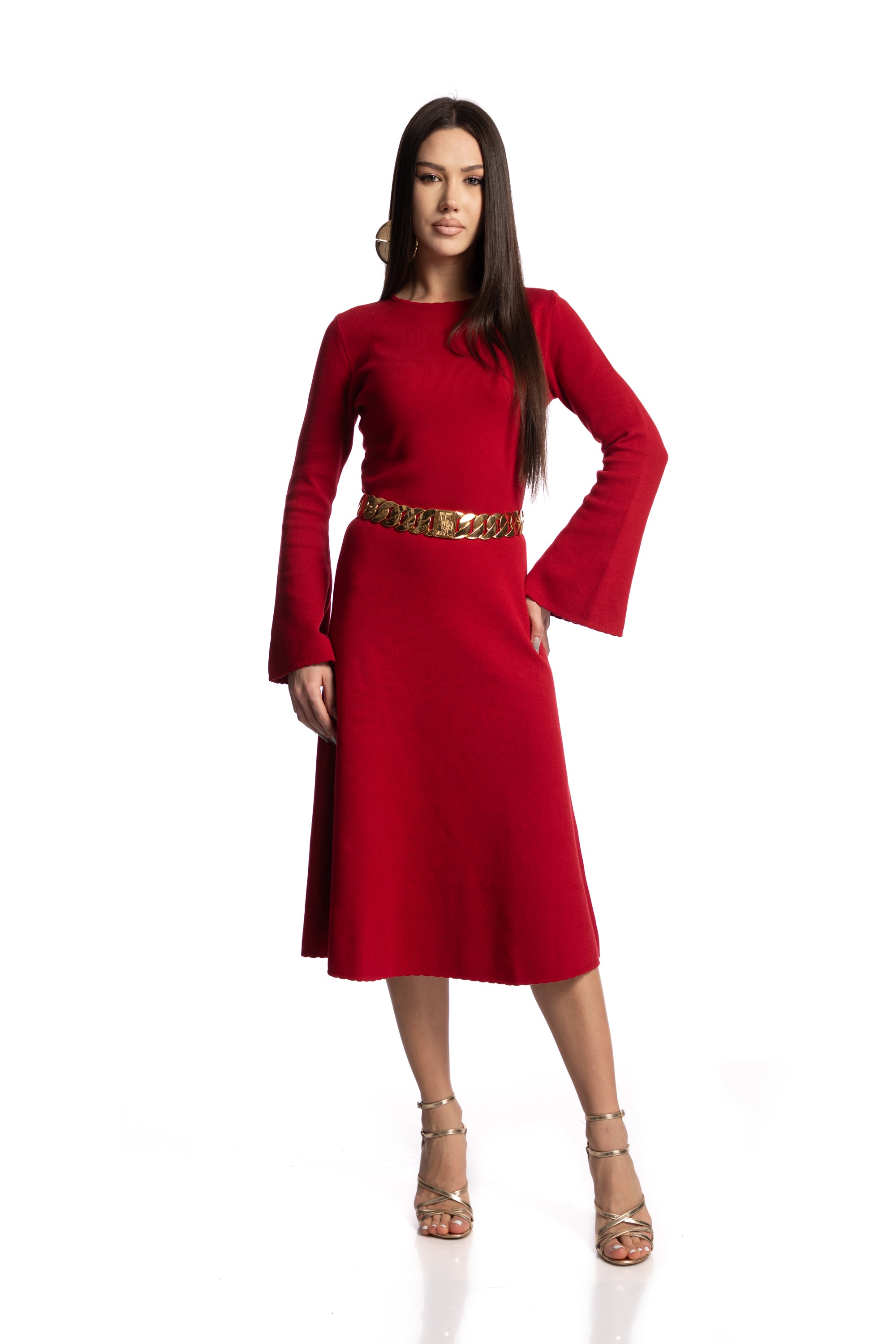 Bell-sleeved dress