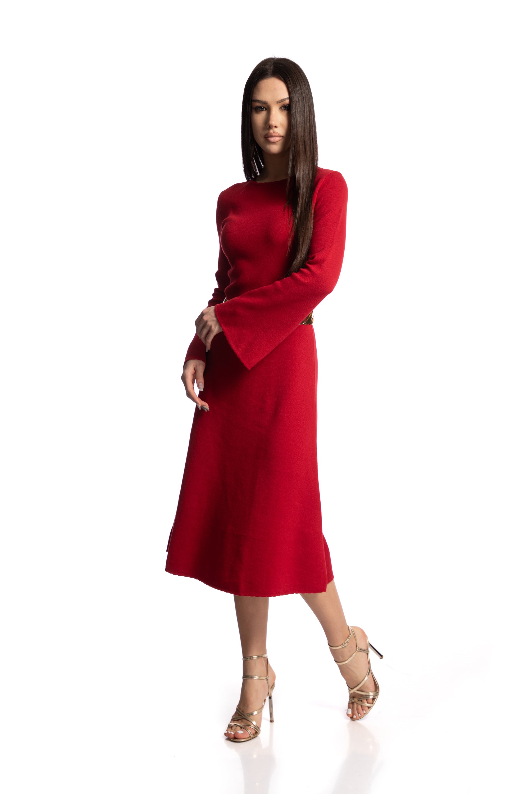 Bell-sleeved dress