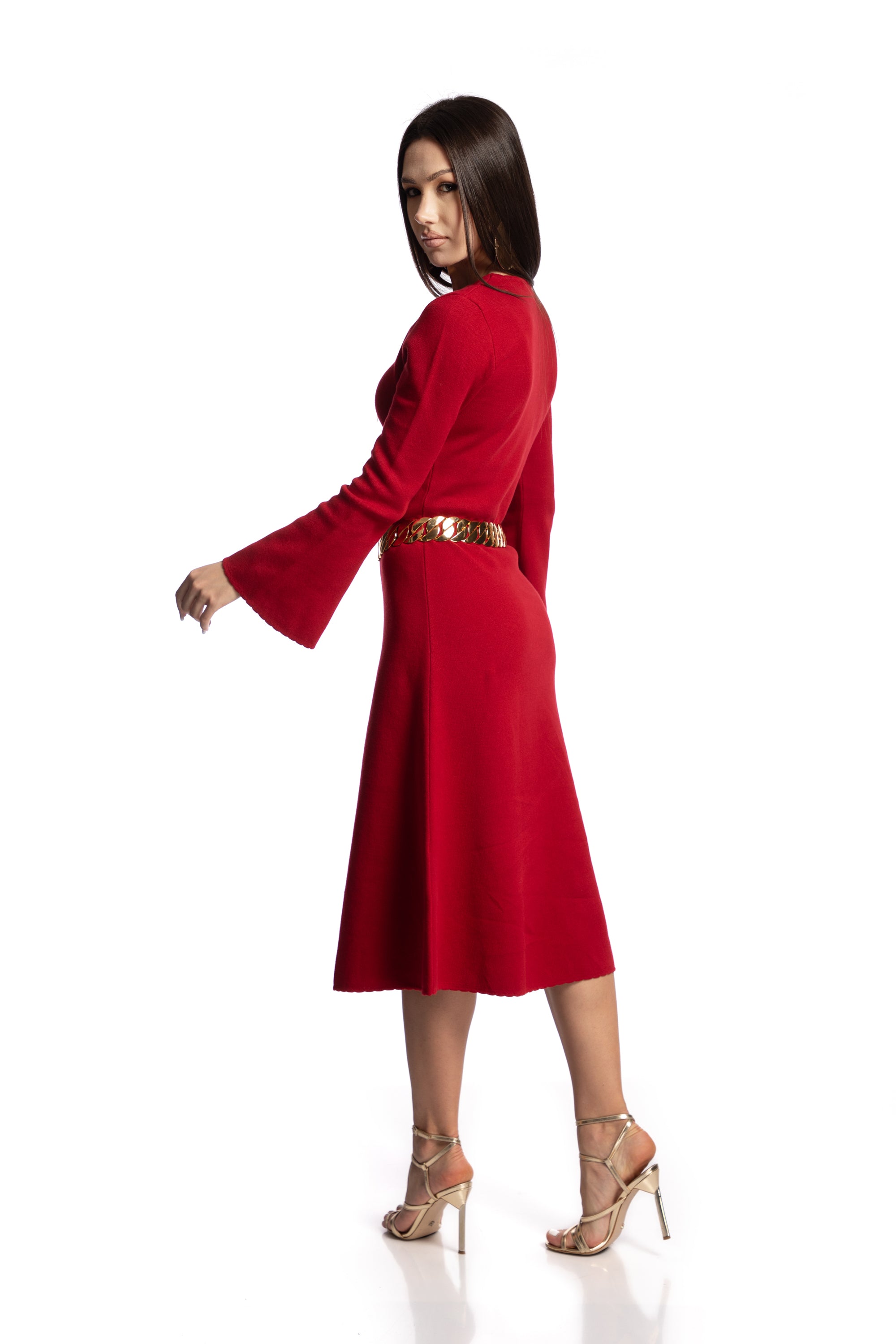 Bell-sleeved dress