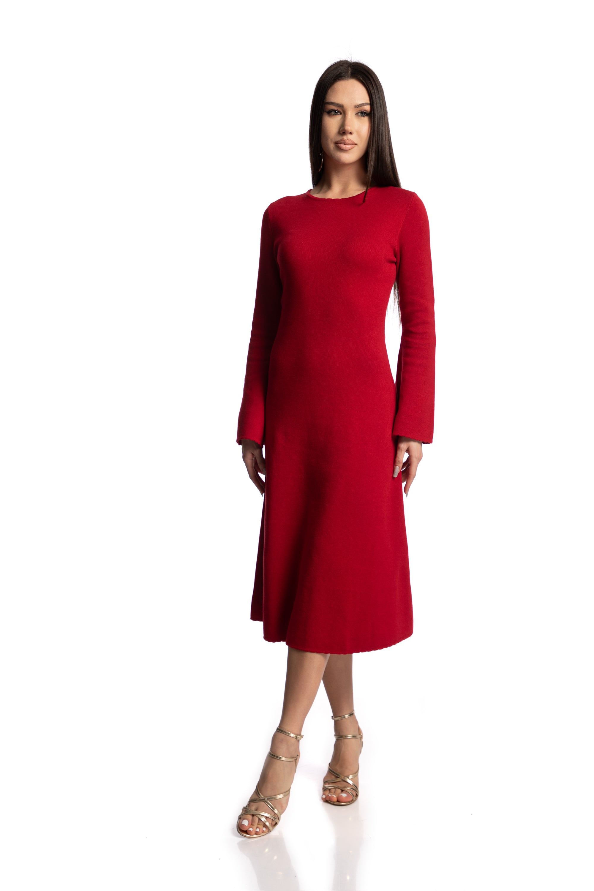 Bell-sleeved dress