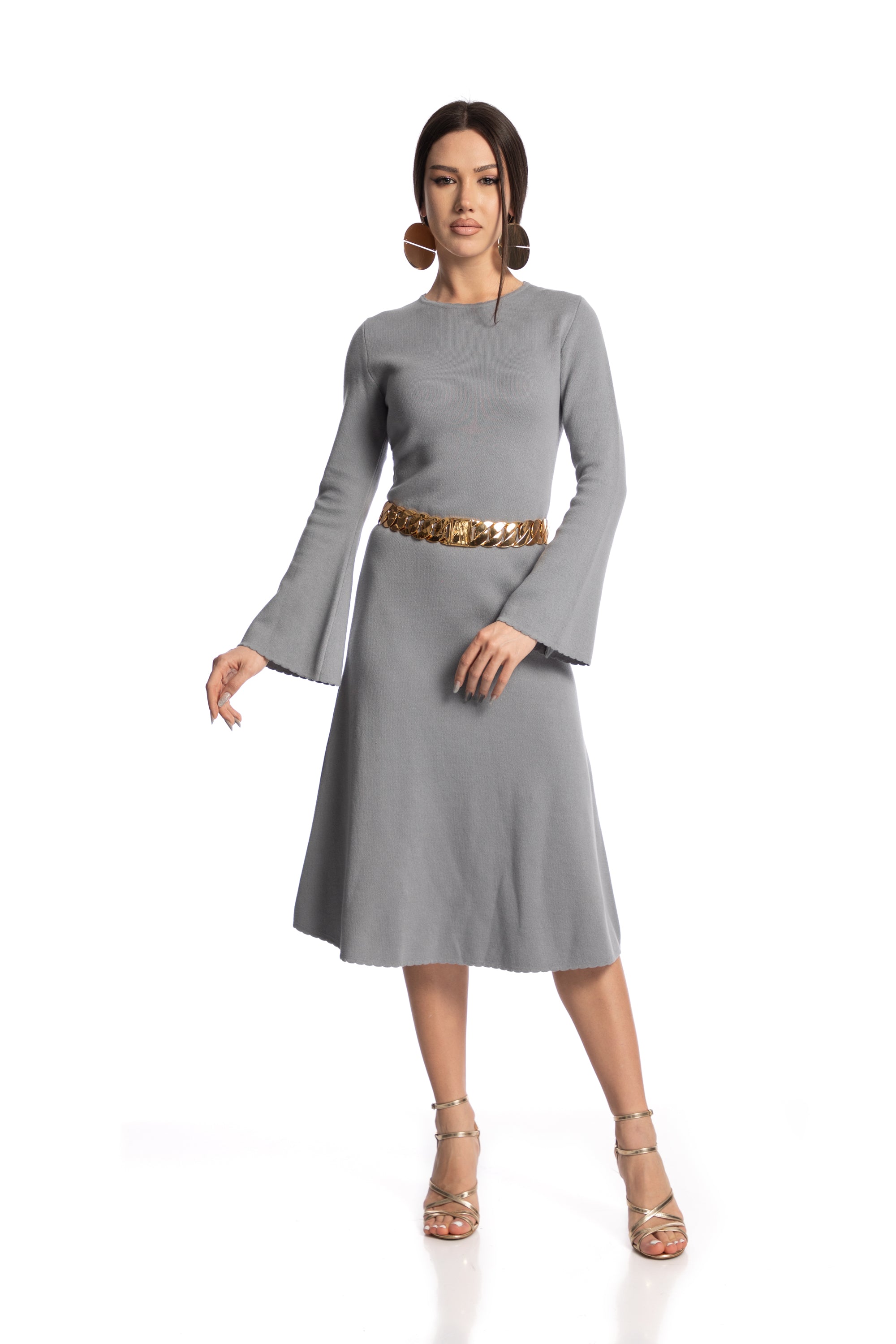 Bell-sleeved dress