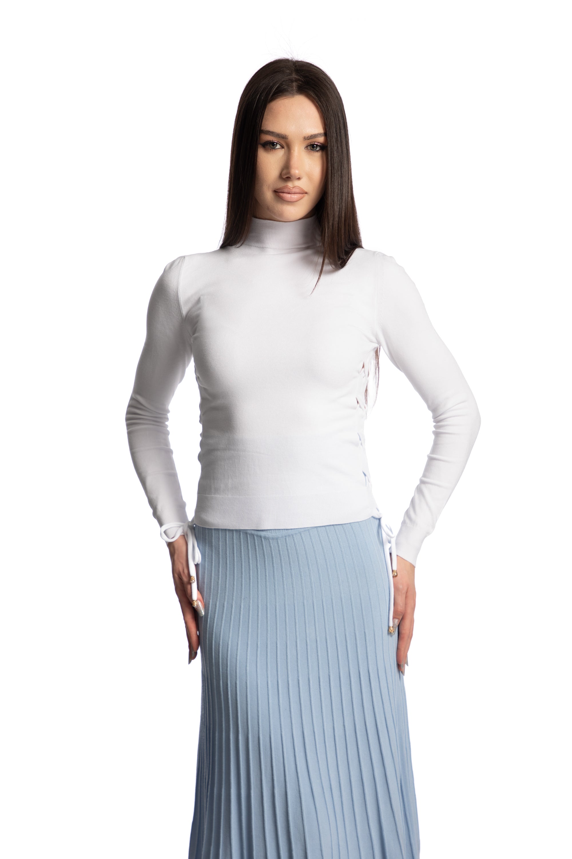 Sweater with side braids