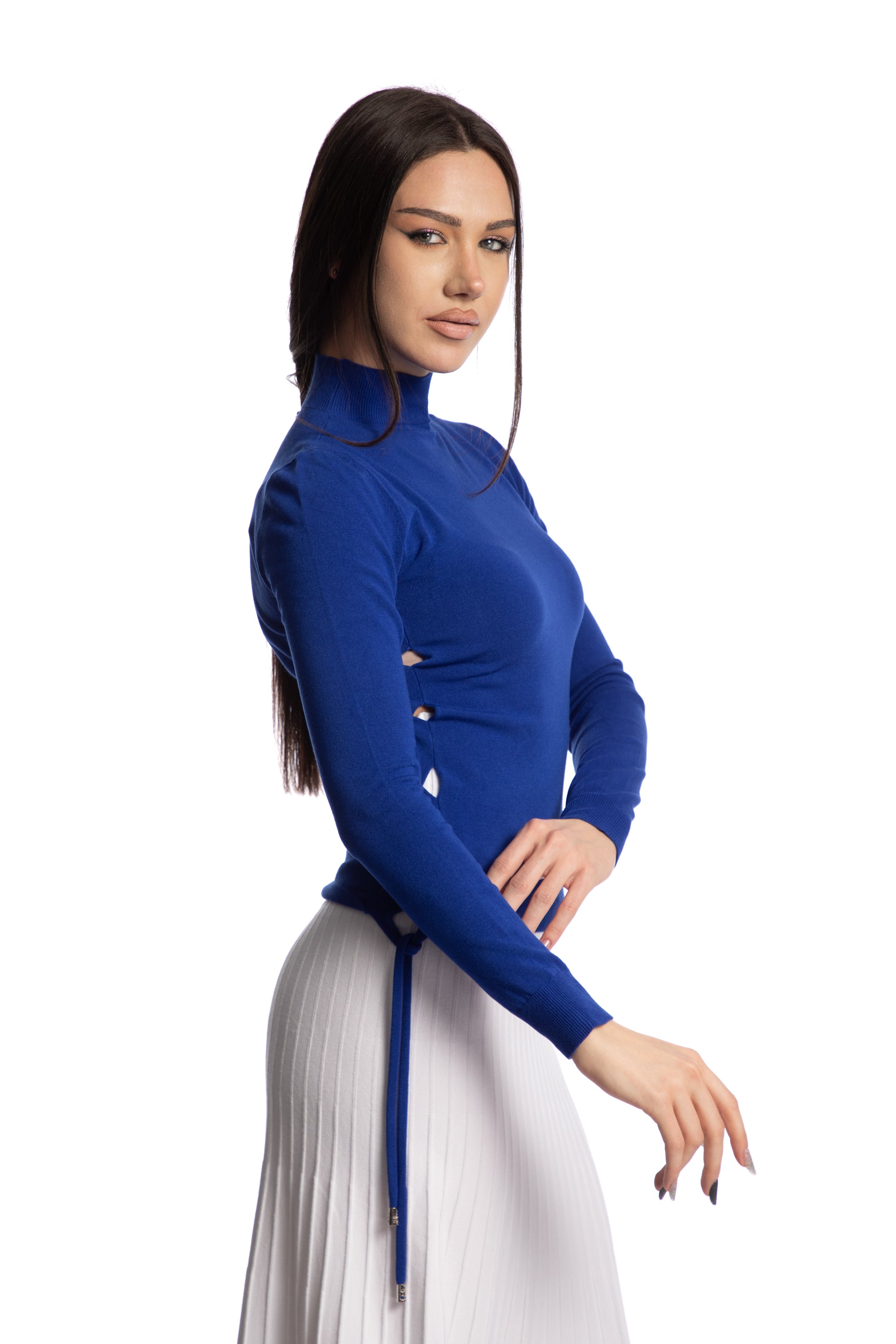 Sweater with side braids
