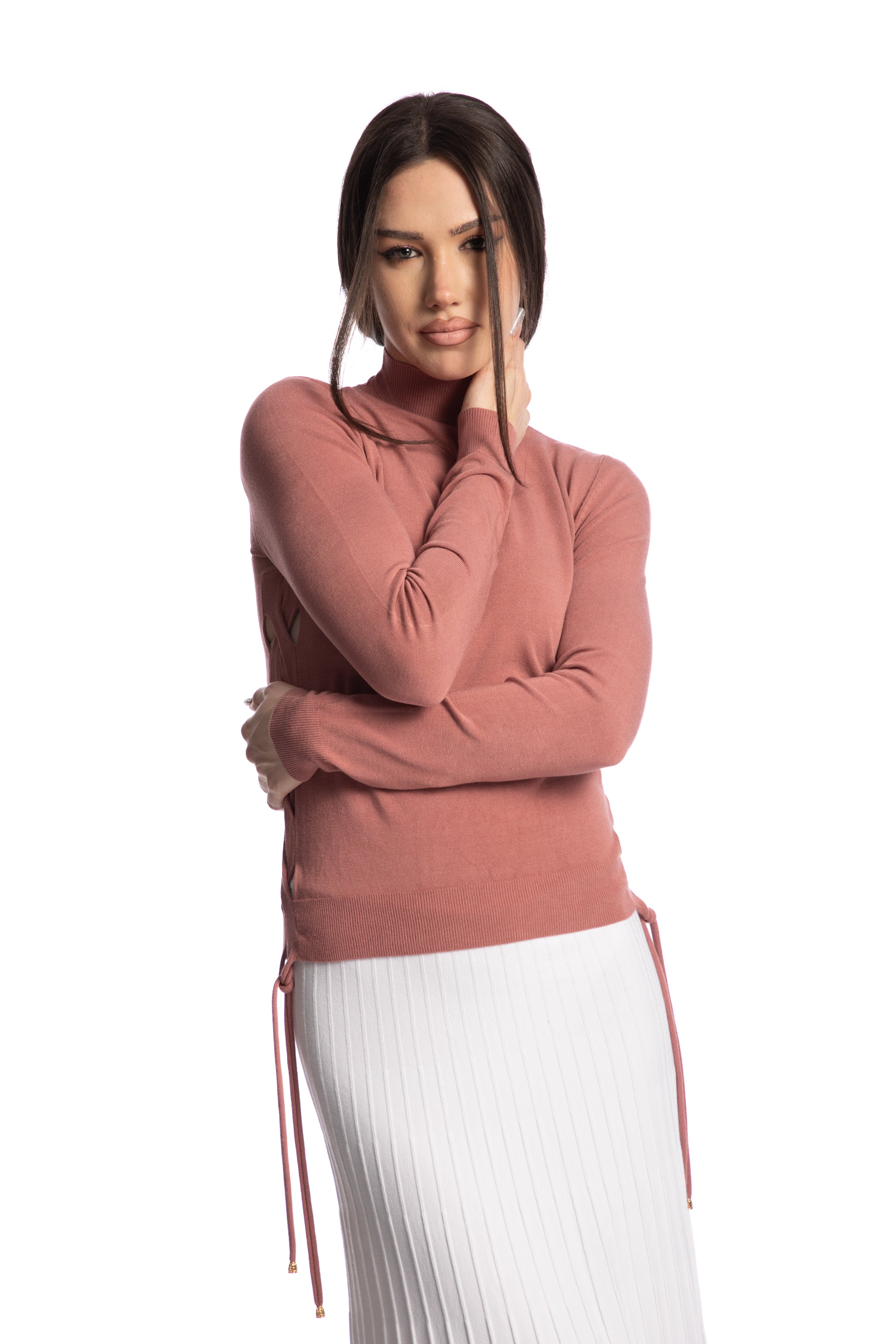 Sweater with side braids