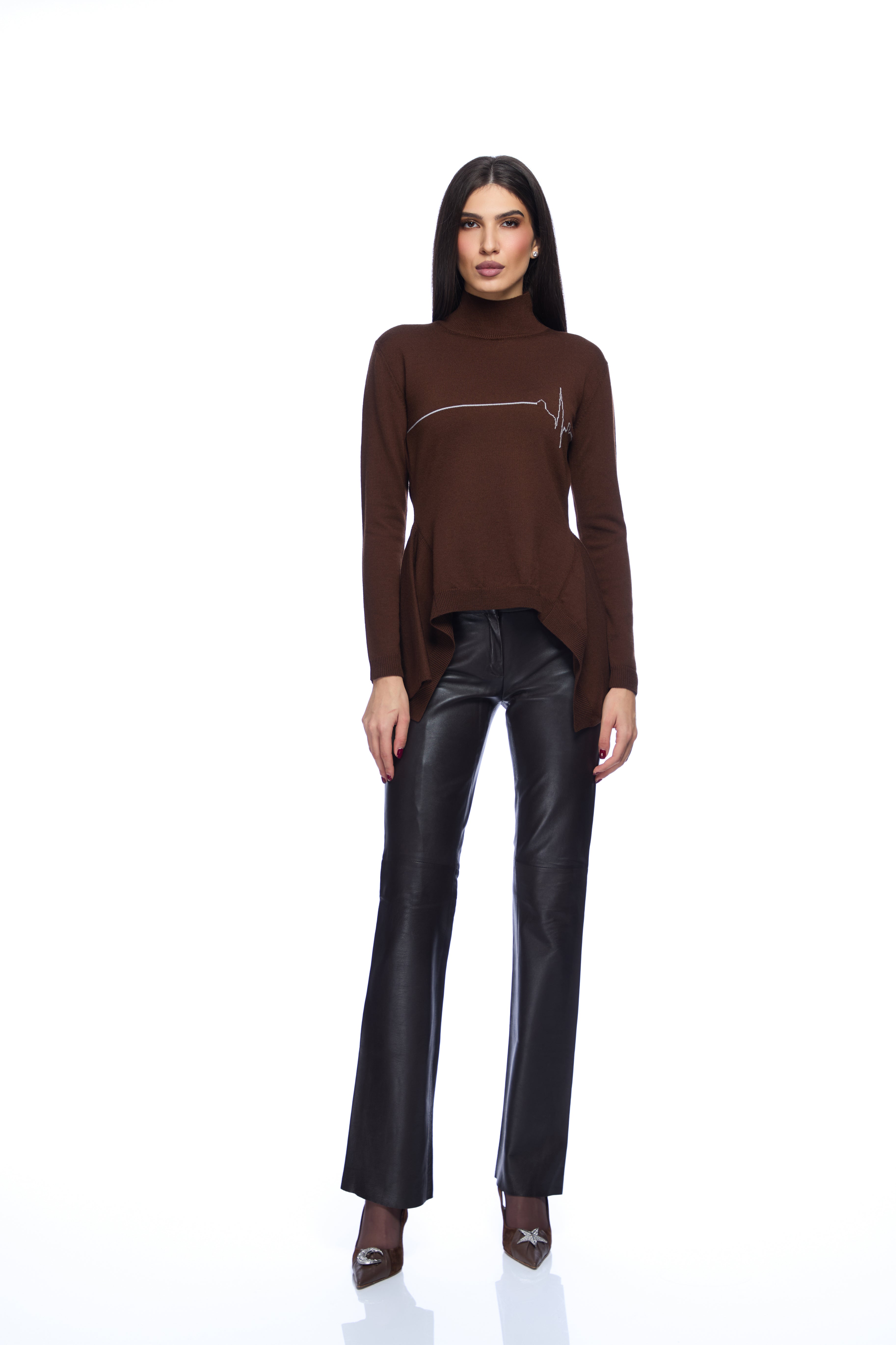 Pulover cu clini in talie