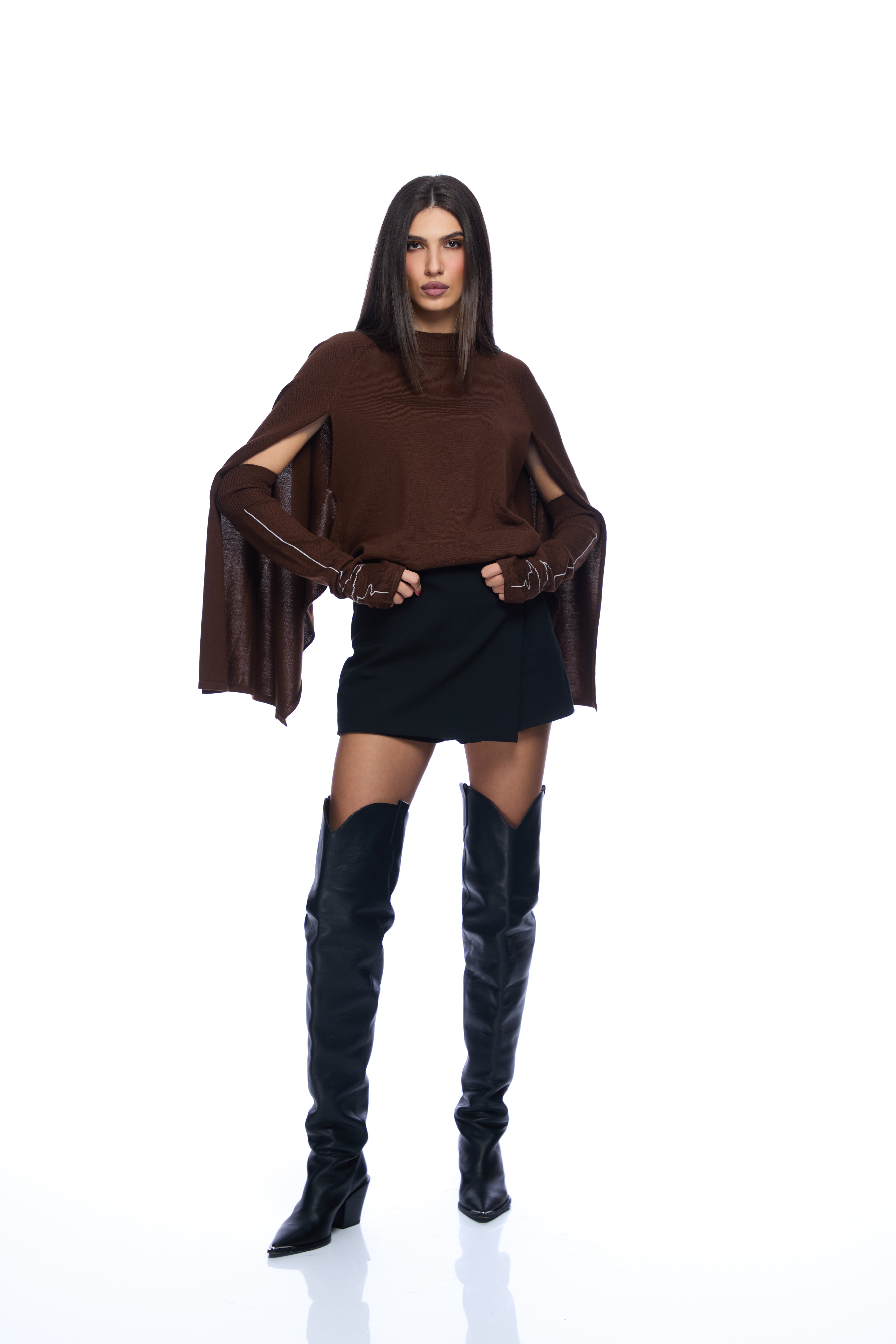 Pulover cu maneci detasabile