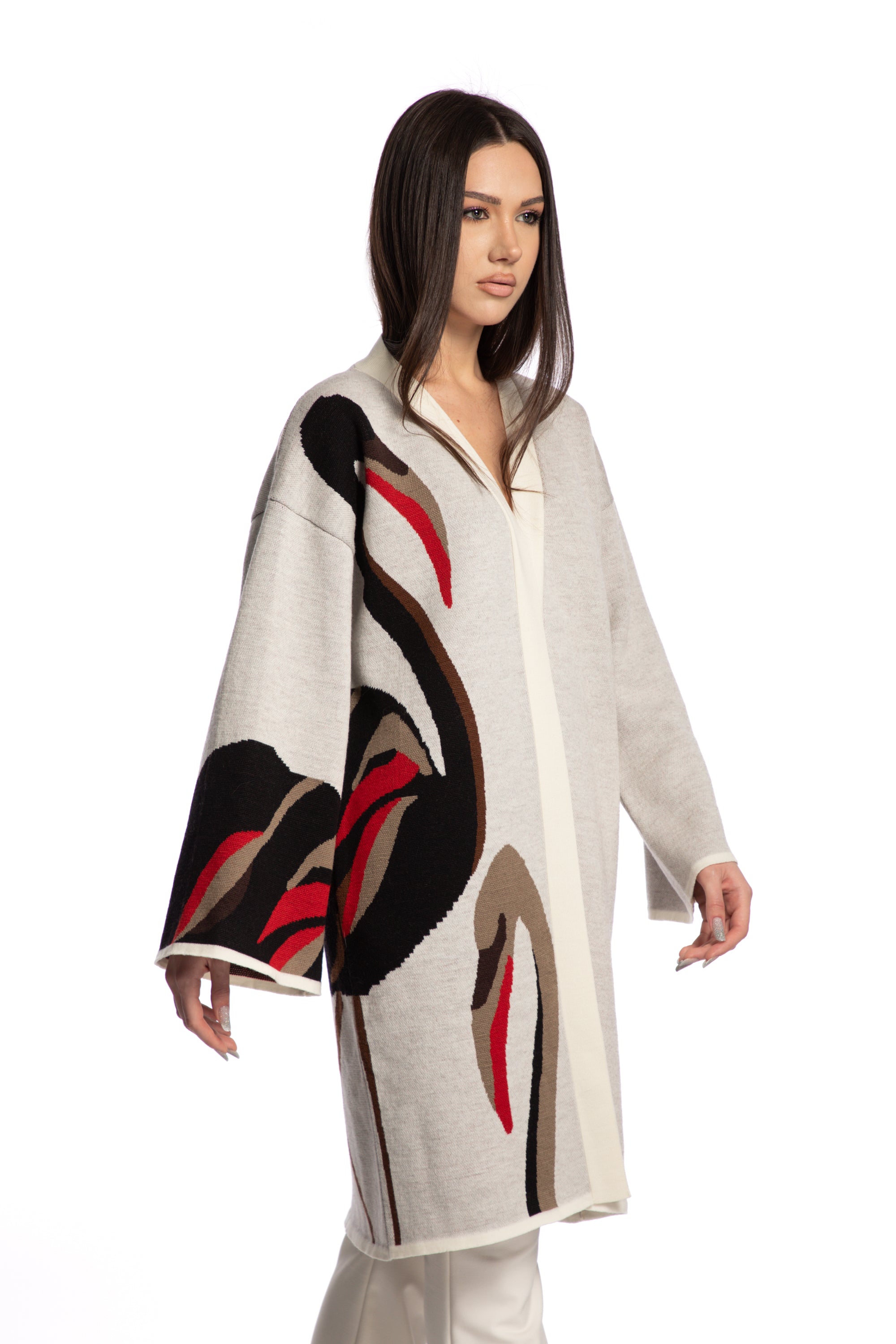 Long jacquard jacket