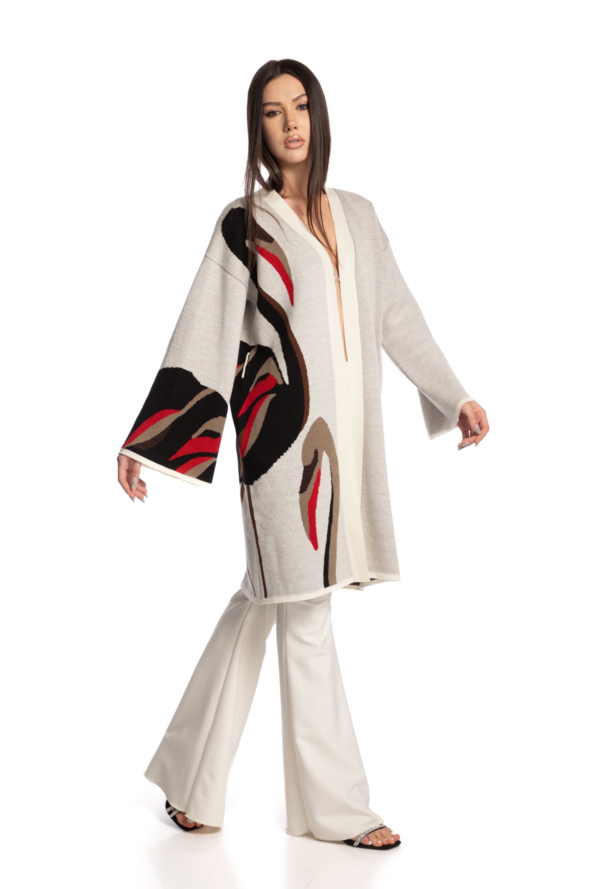 Long jacquard jacket