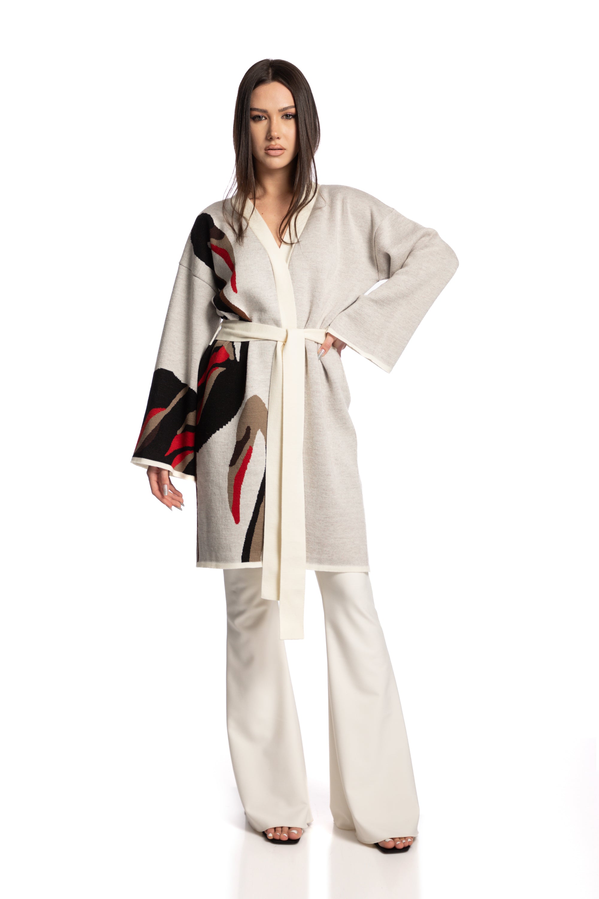 Long jacquard jacket