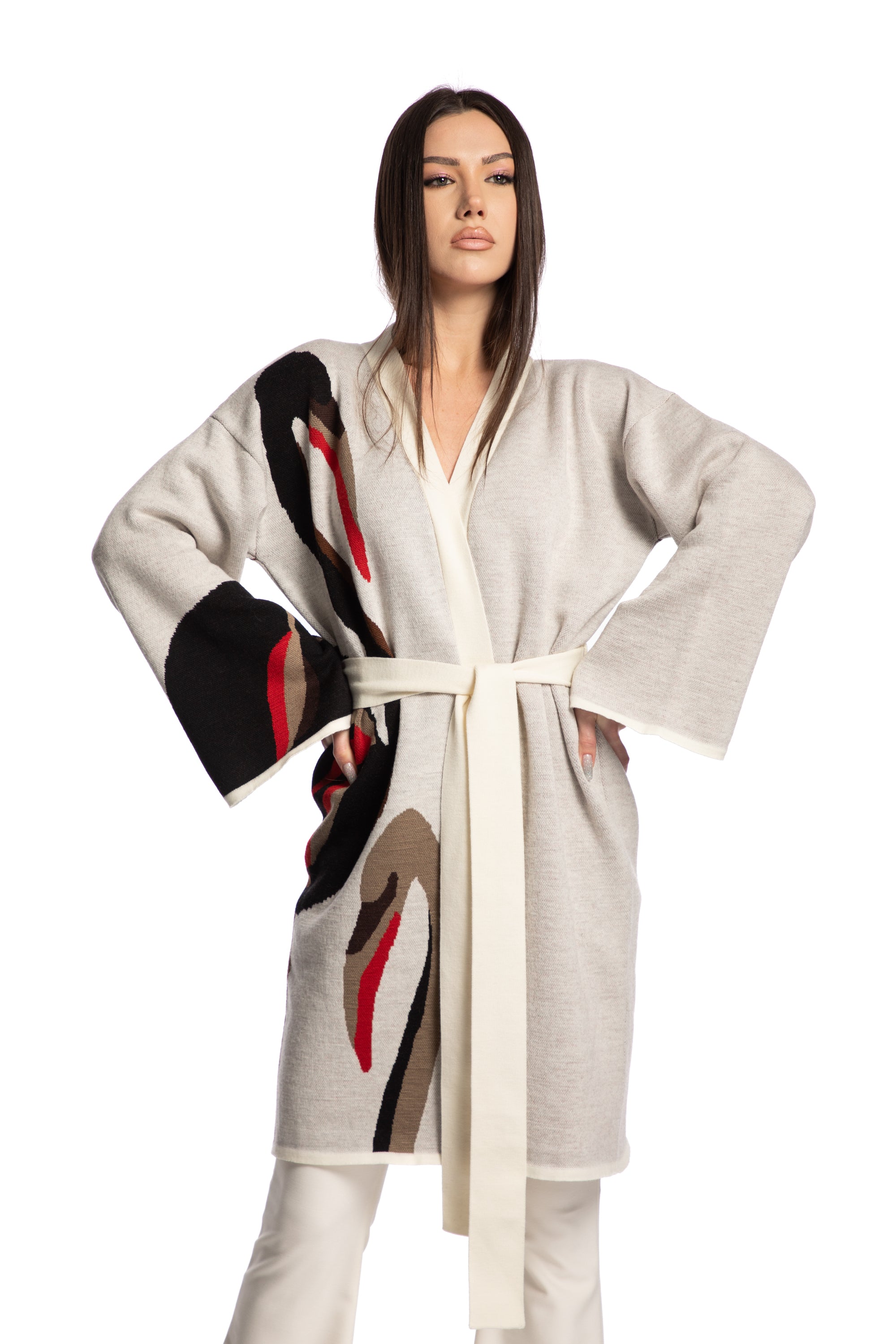 Long jacquard jacket