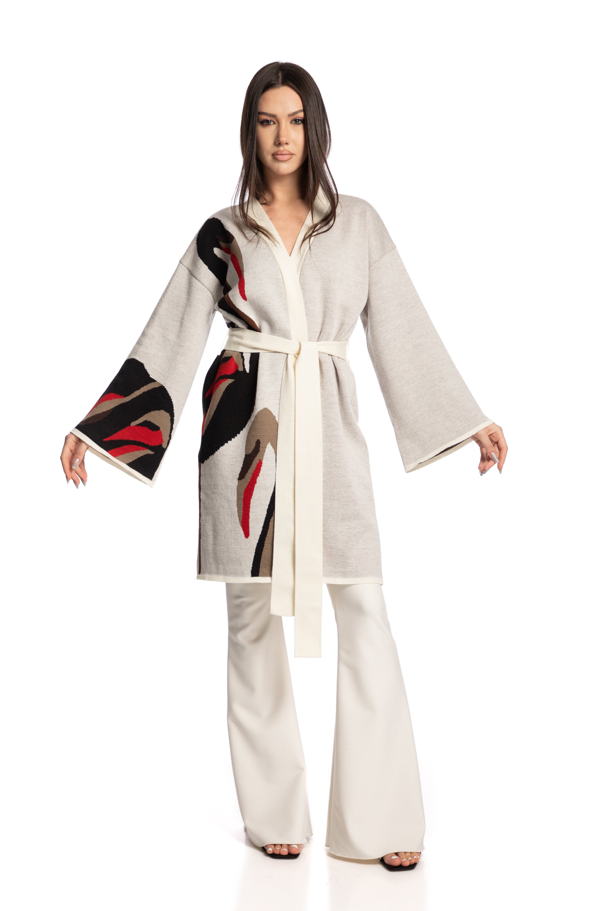 Long jacquard jacket