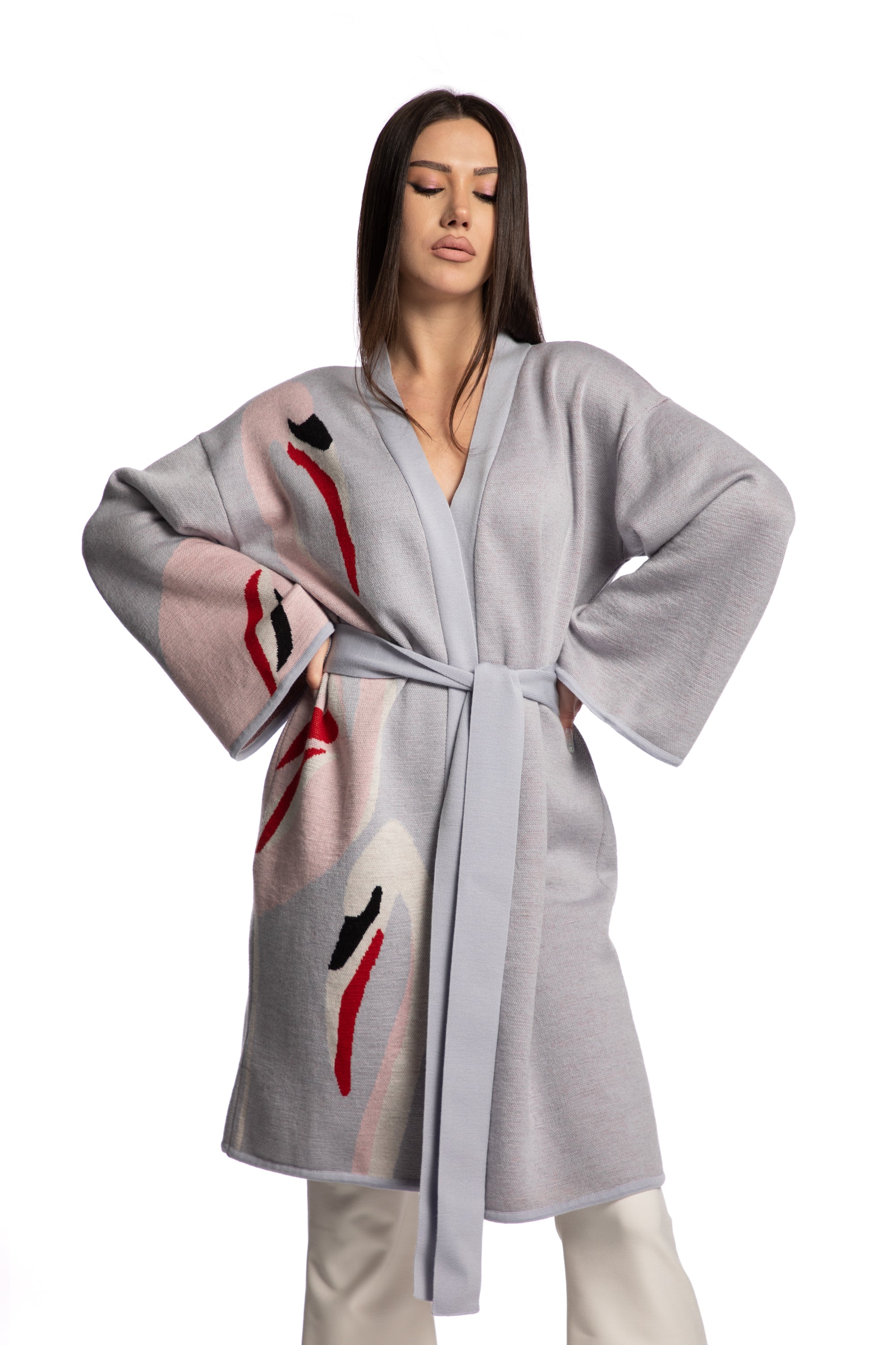 Long jacquard jacket