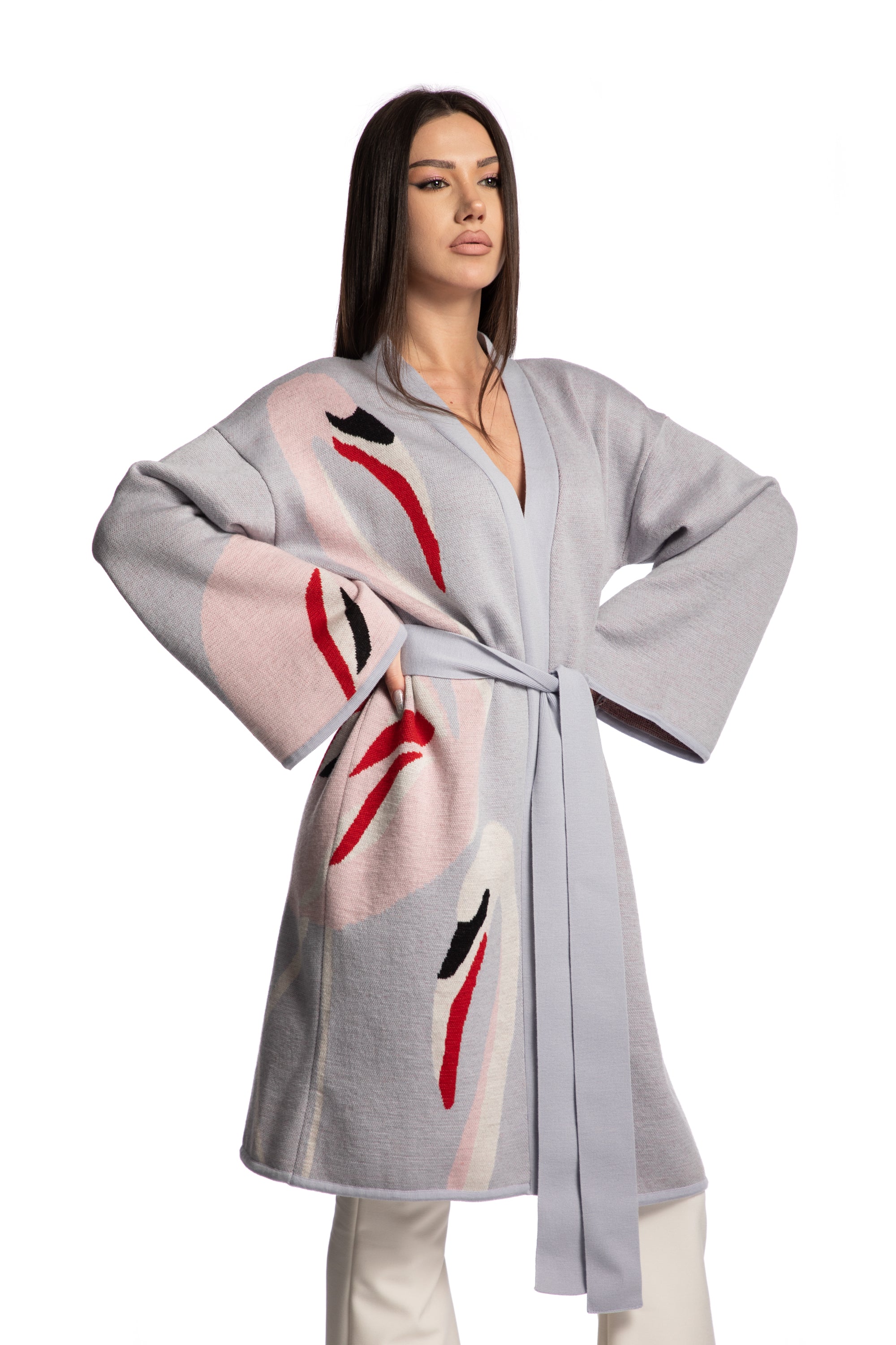 Long jacquard jacket