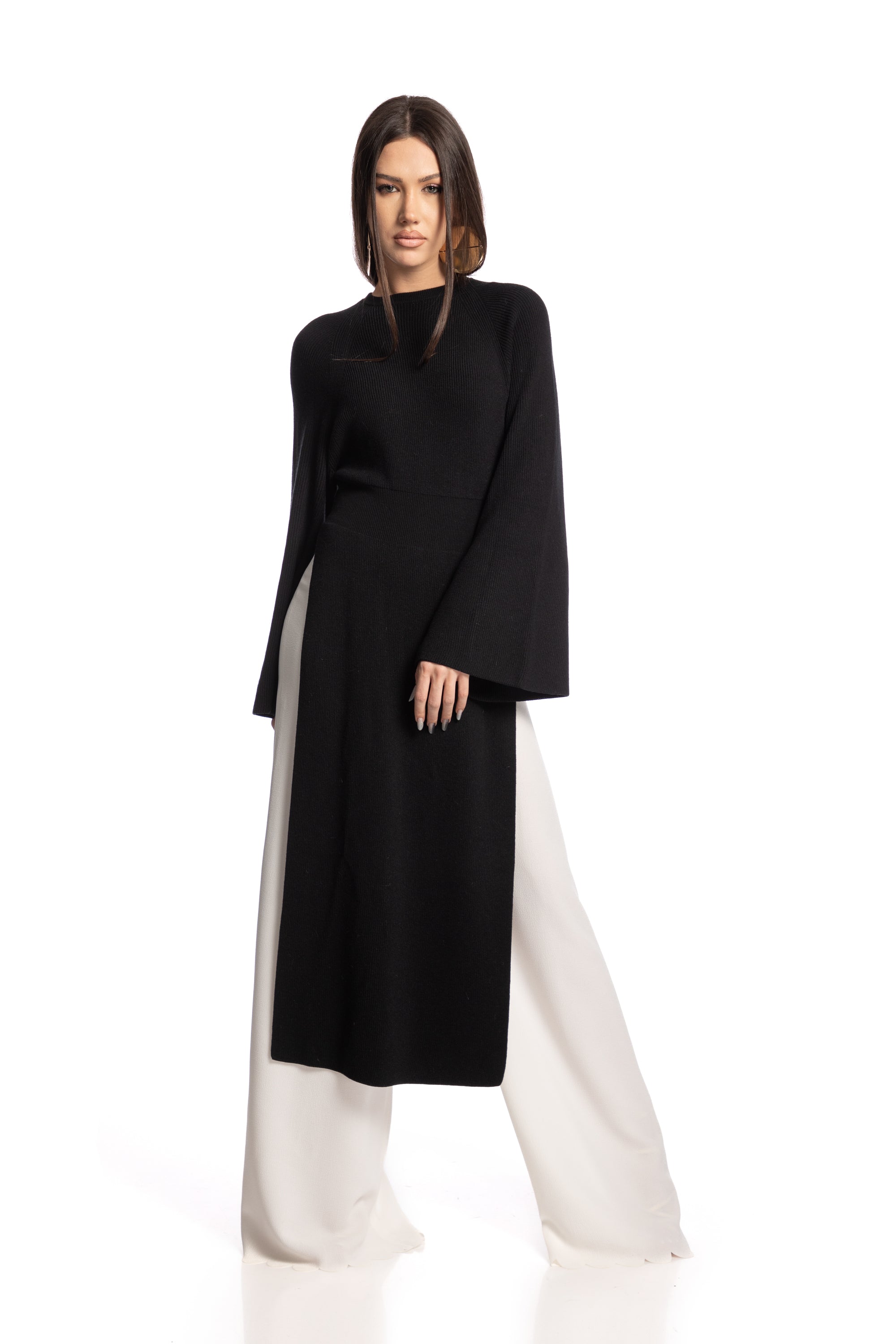 Dress with side slits