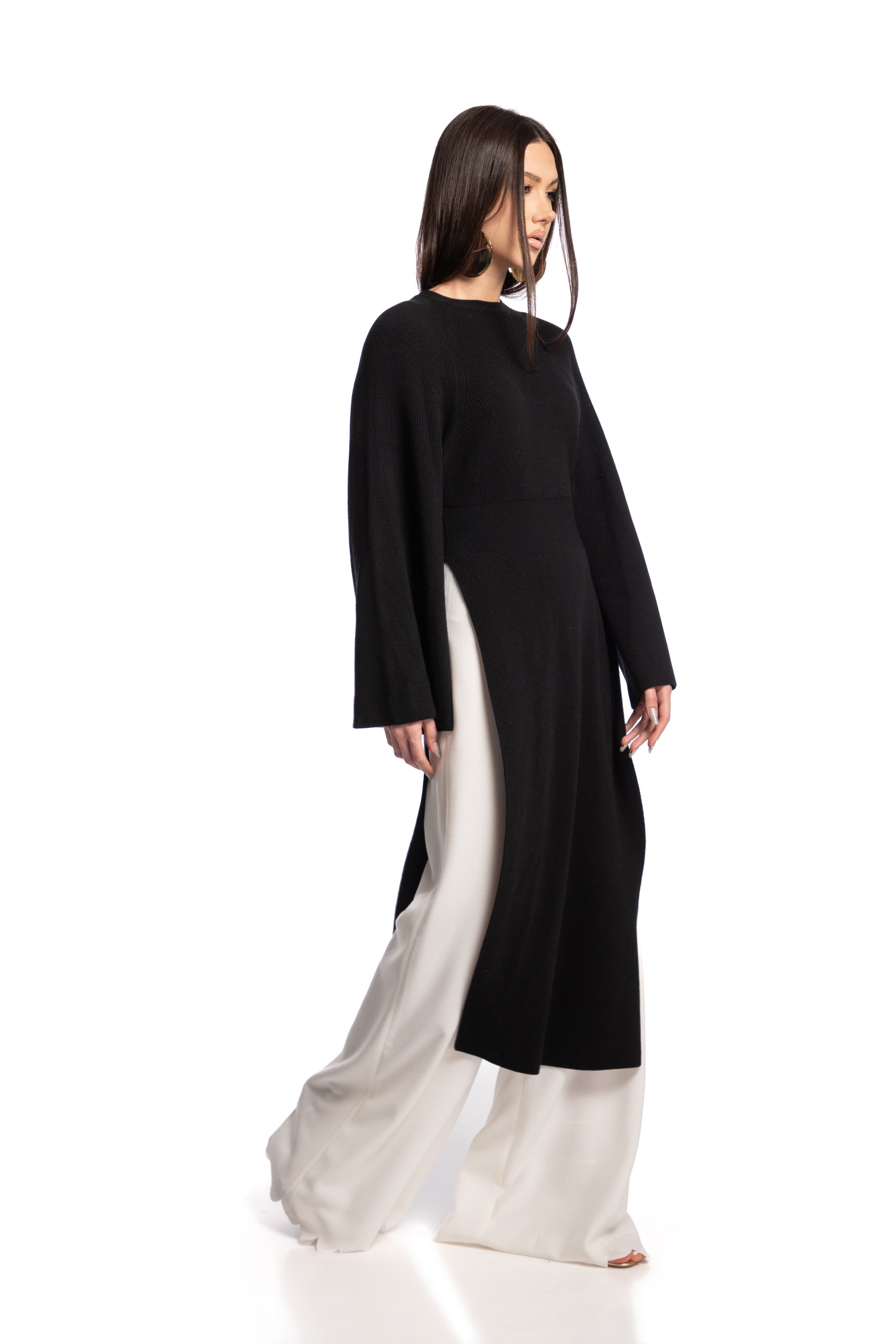Dress with side slits