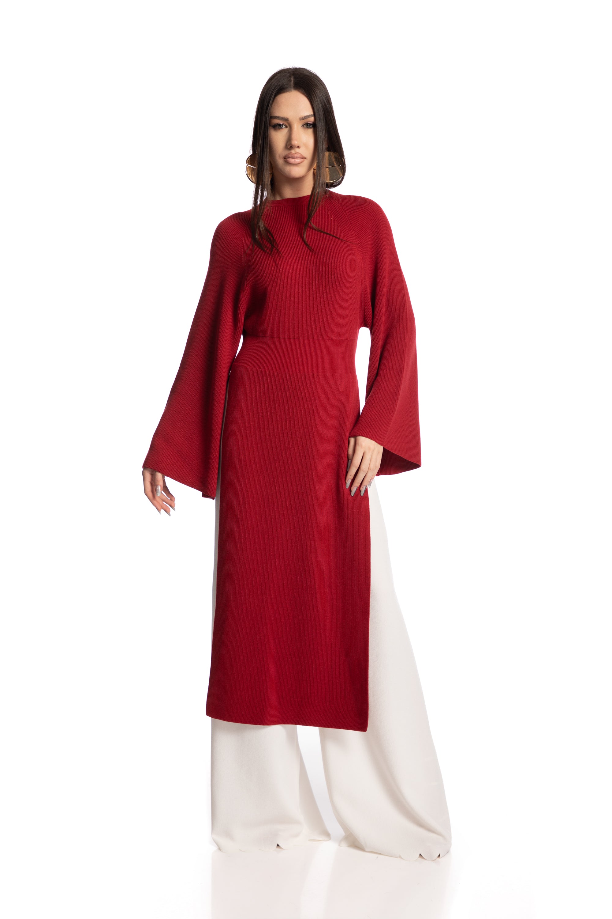 Dress with side slits