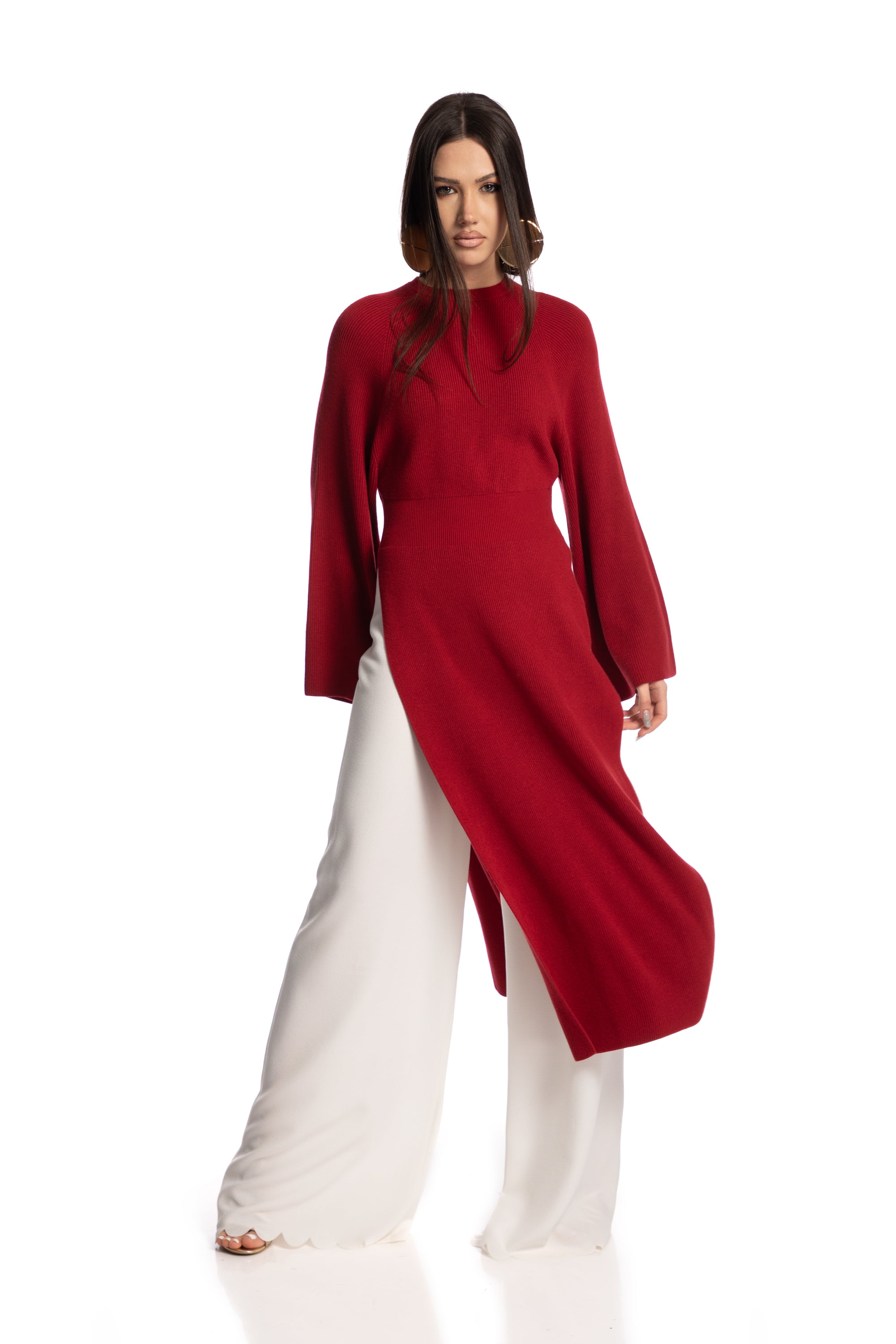 Dress with side slits