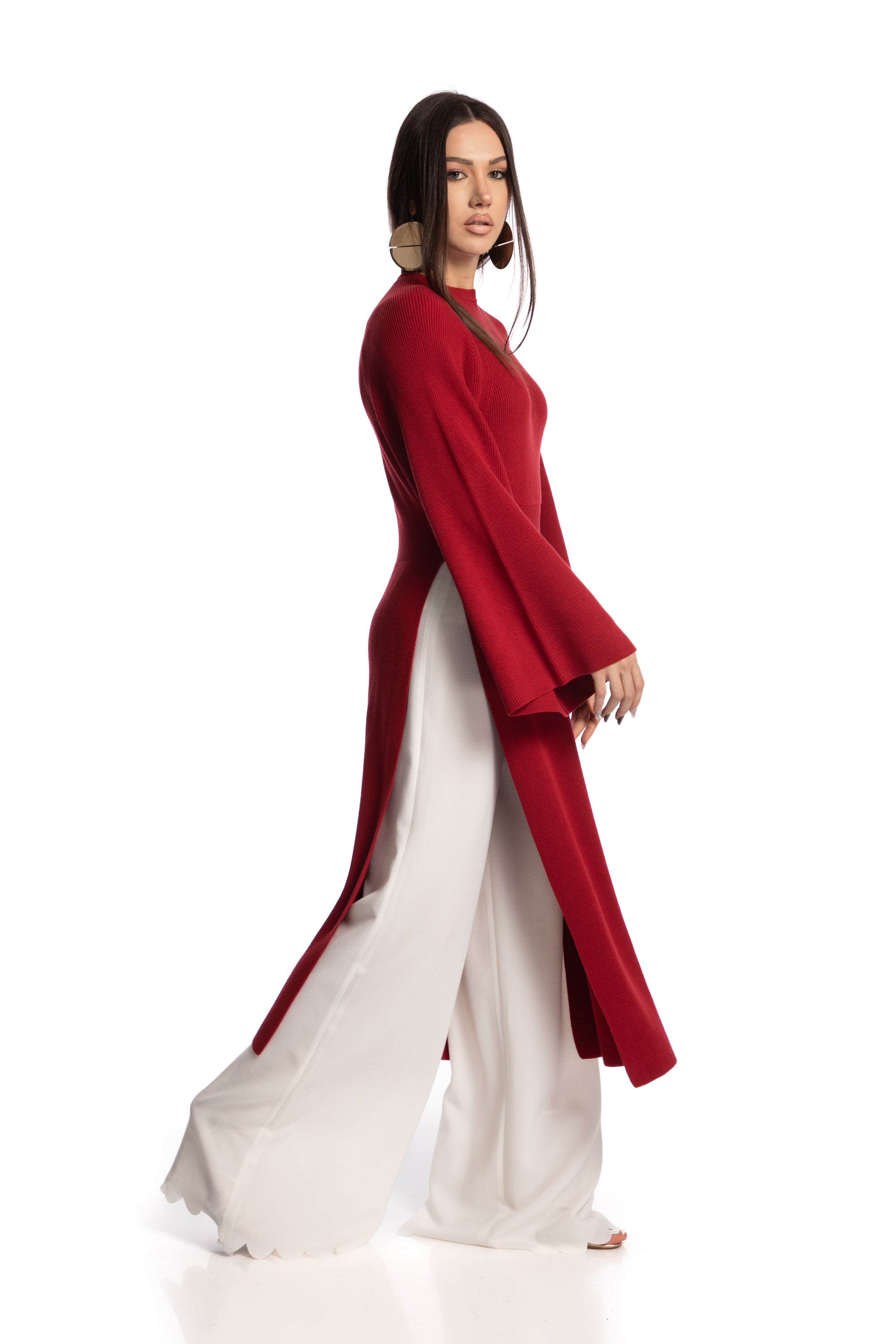 Dress with side slits