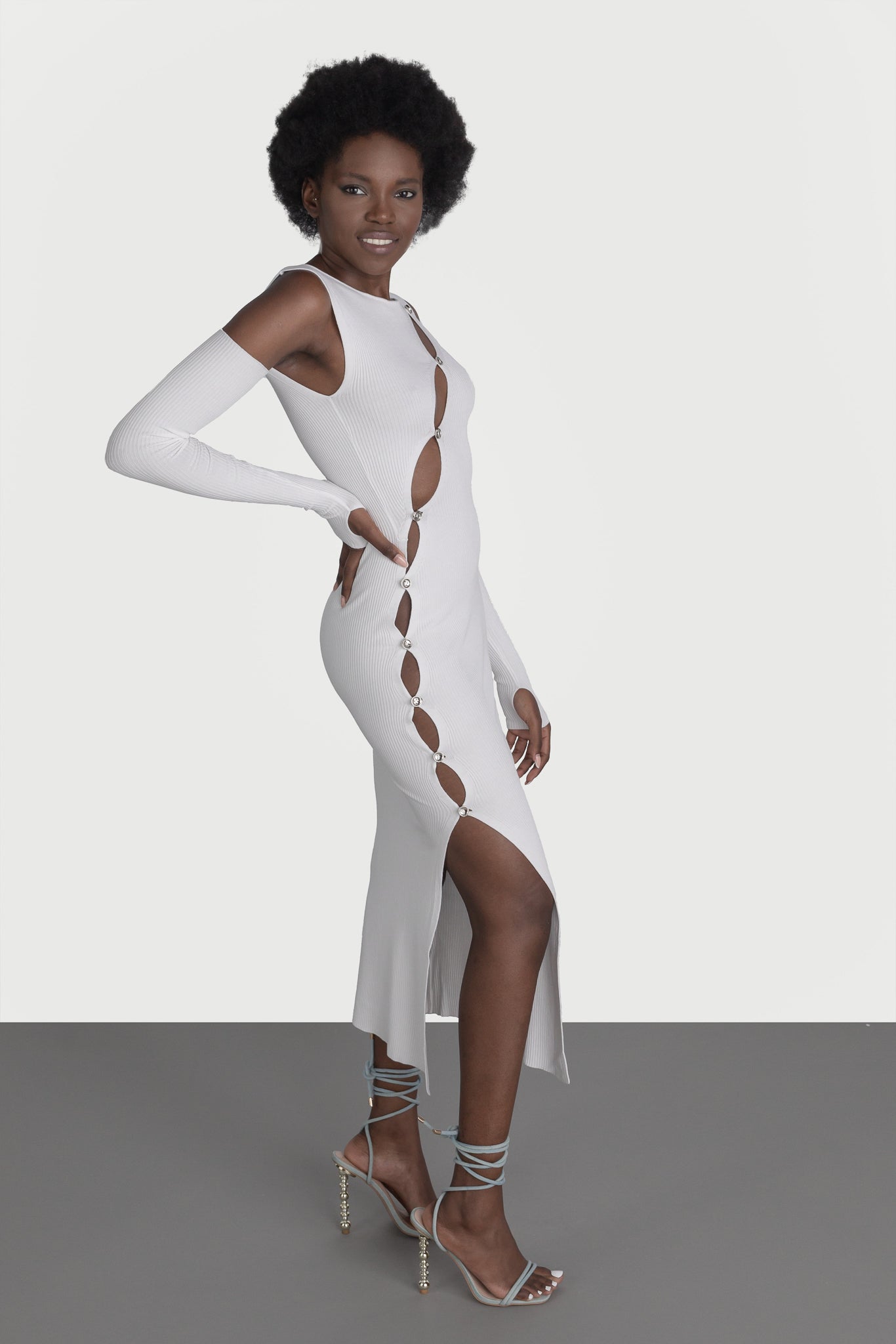 Dress with removable sleeves