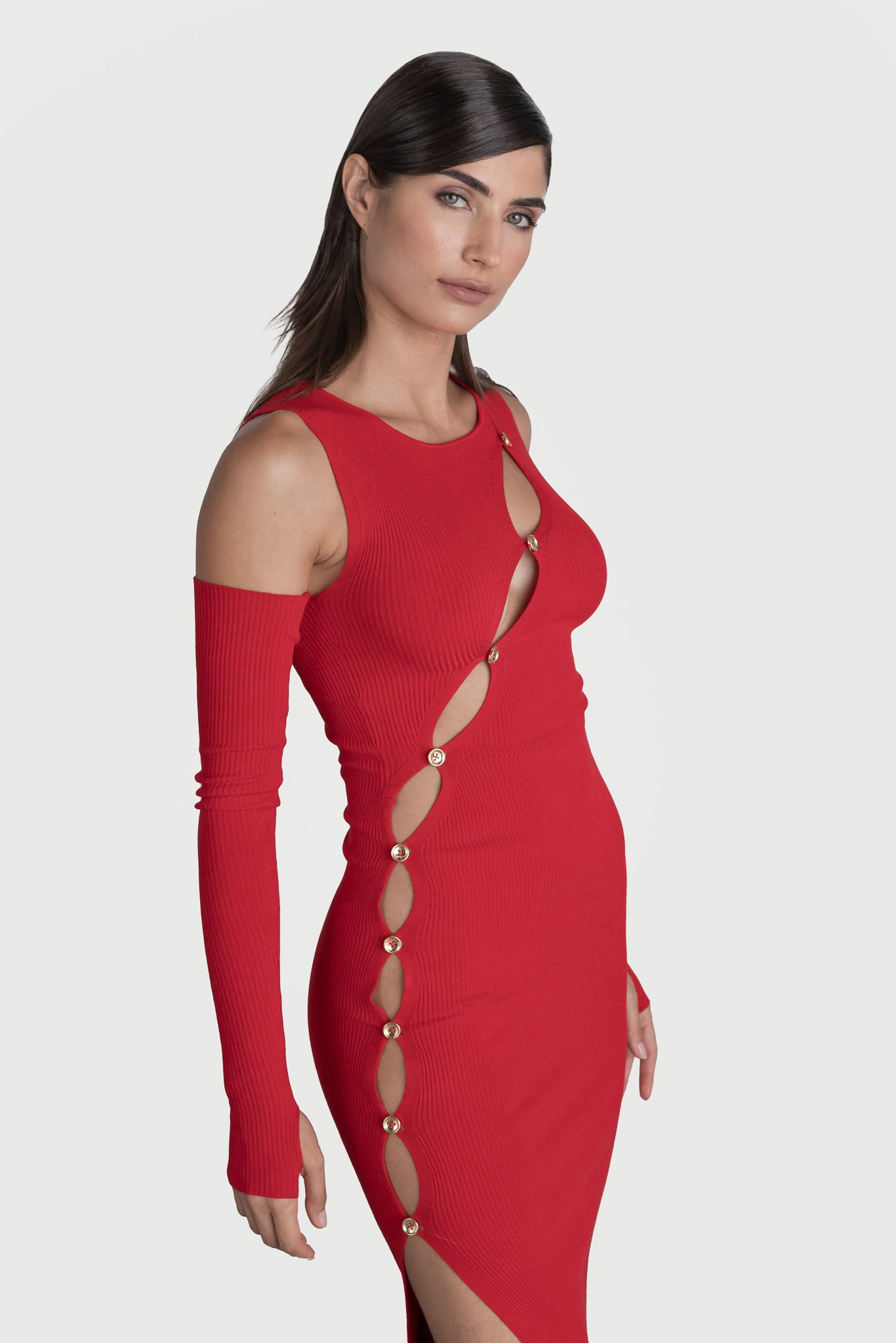 Dress with removable sleeves