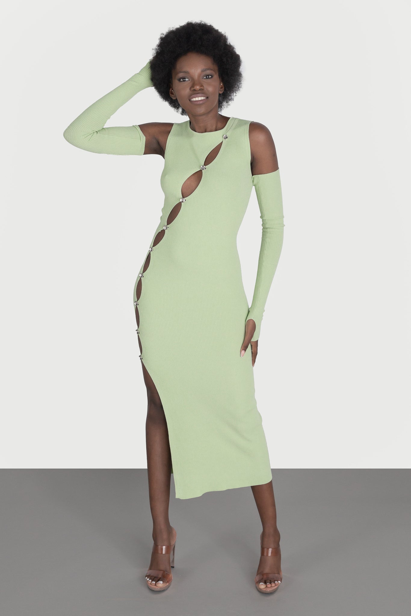 Dress with removable sleeves