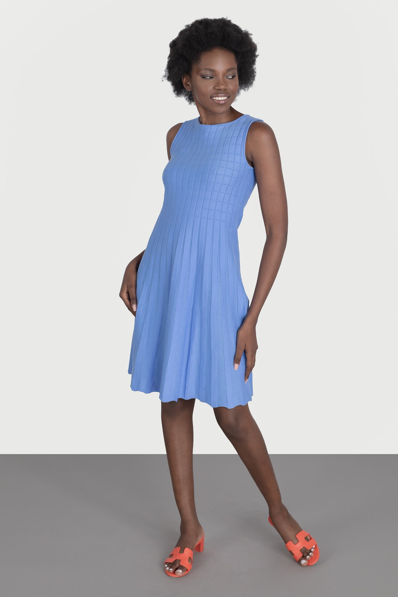 Plain flared dress