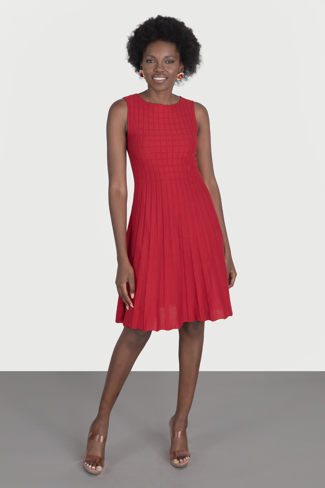 Plain flared dress