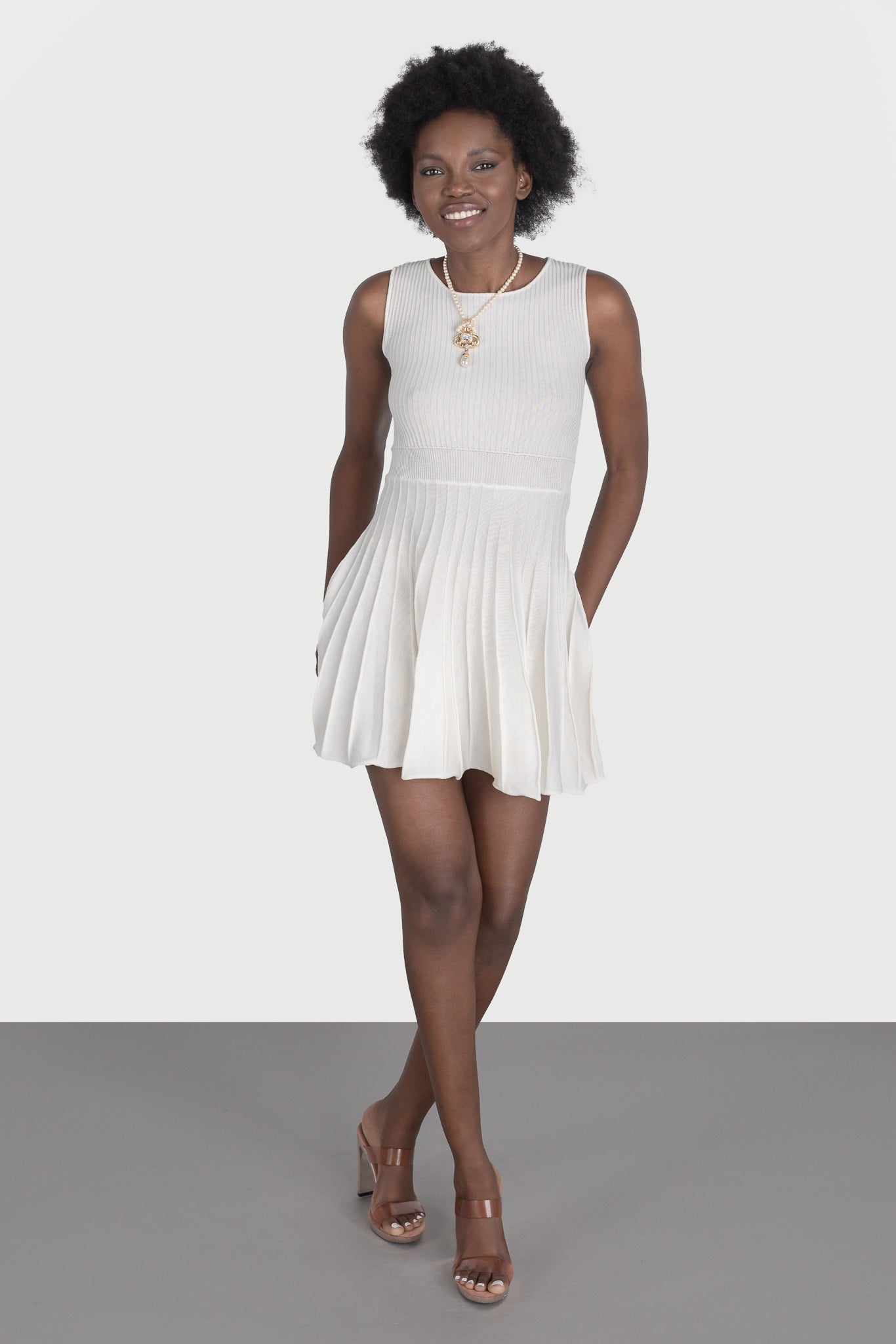 Flared mini dress