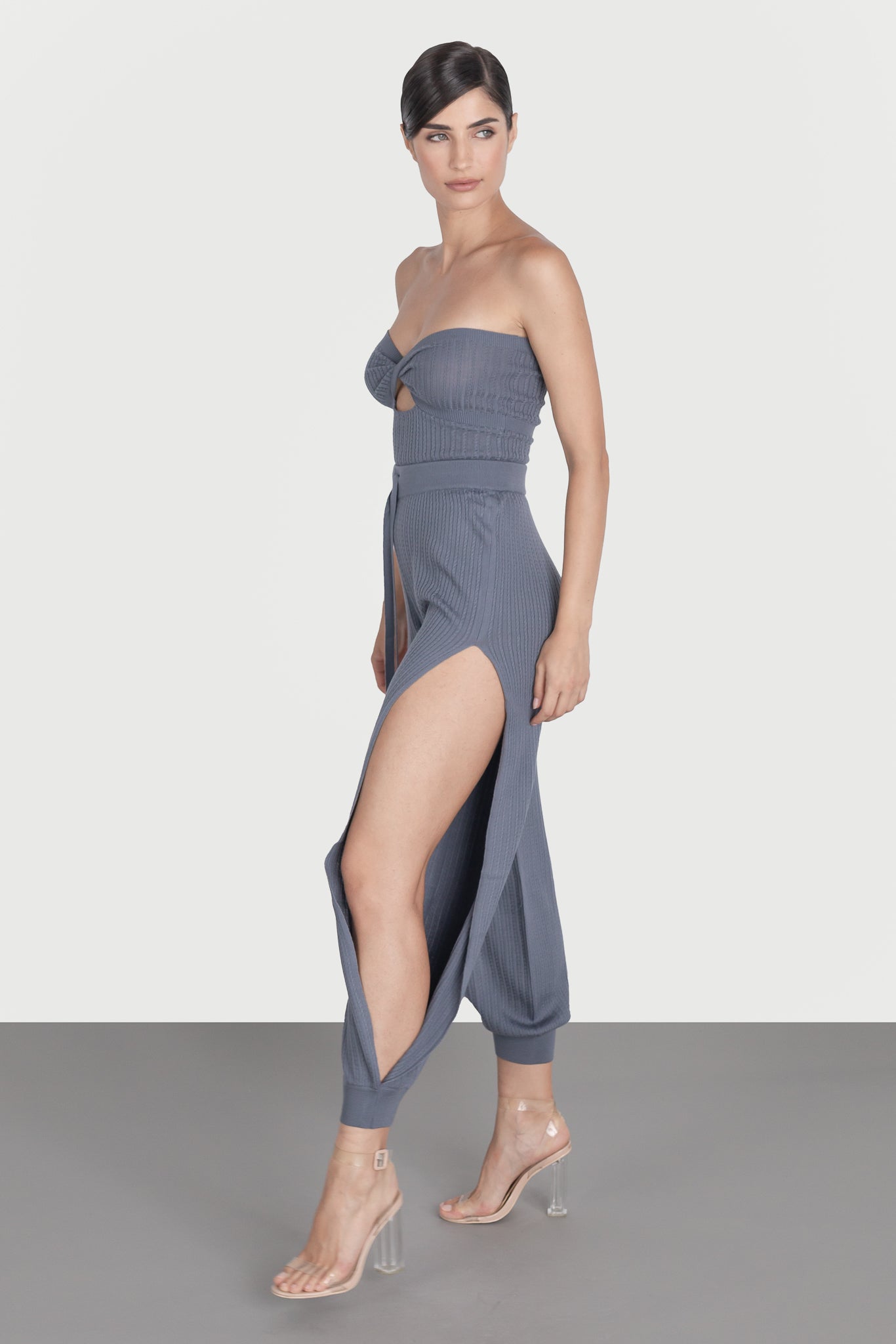 Pants open at the sides