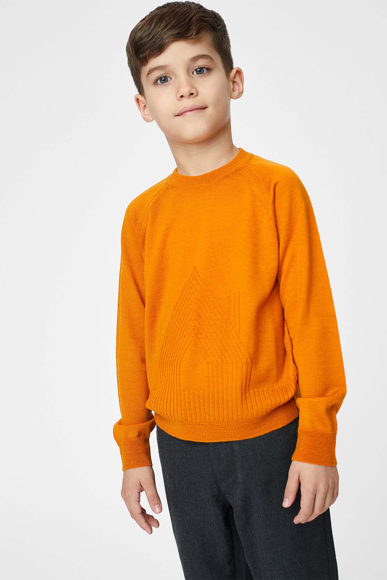 Sweater with "house" pattern for children
