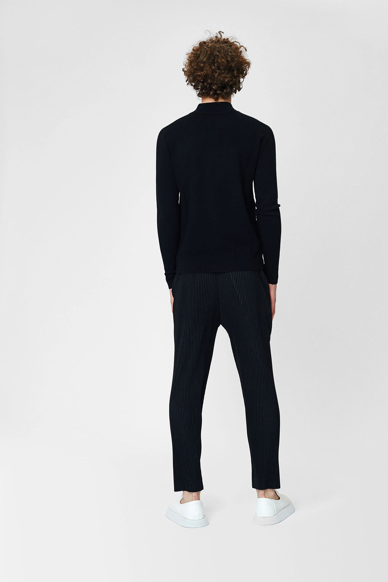 Jacket with high collar and zipper for men