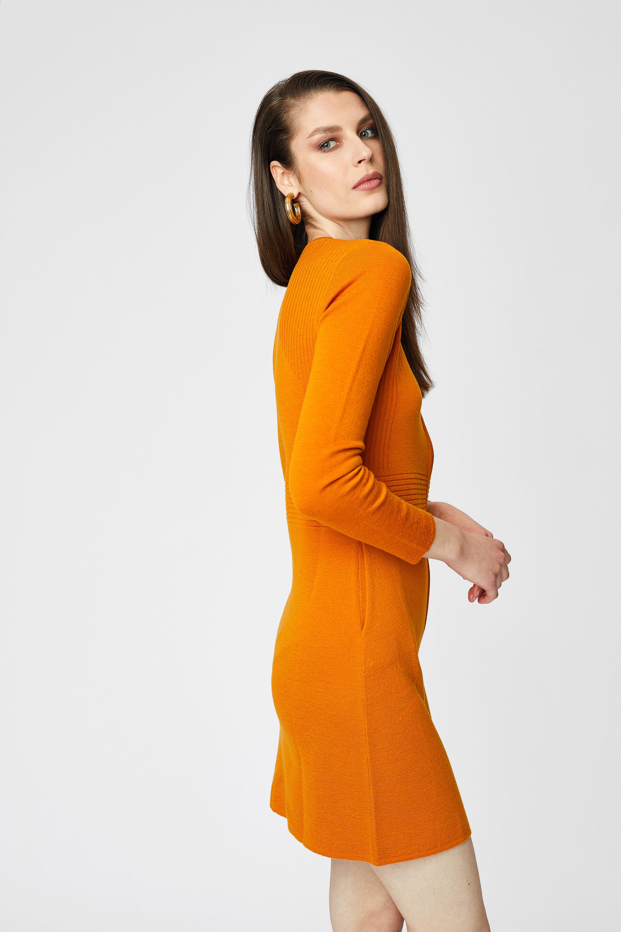 Jacket-type zipper dress