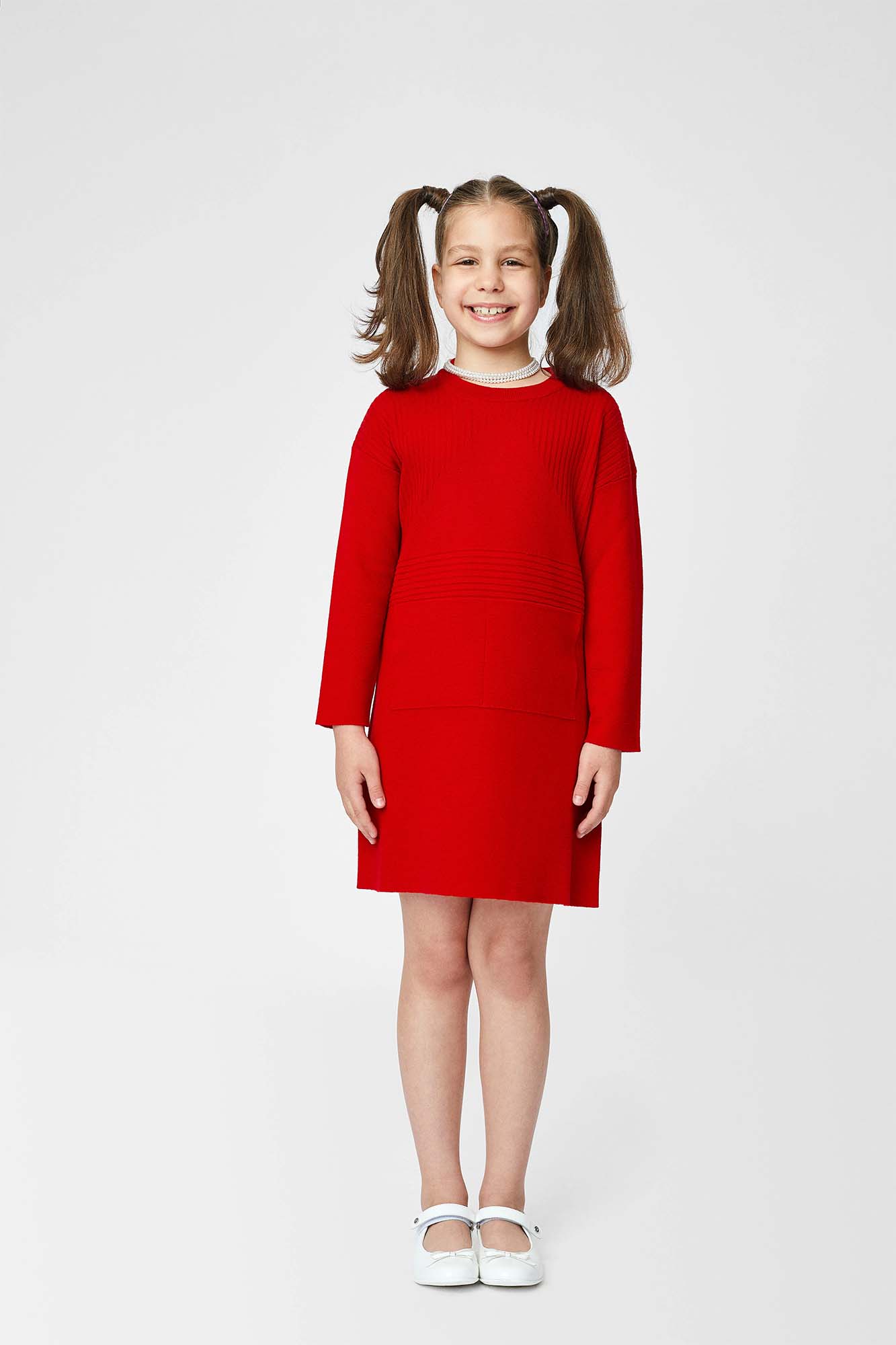 Dress with long sleeves and pockets, for girls