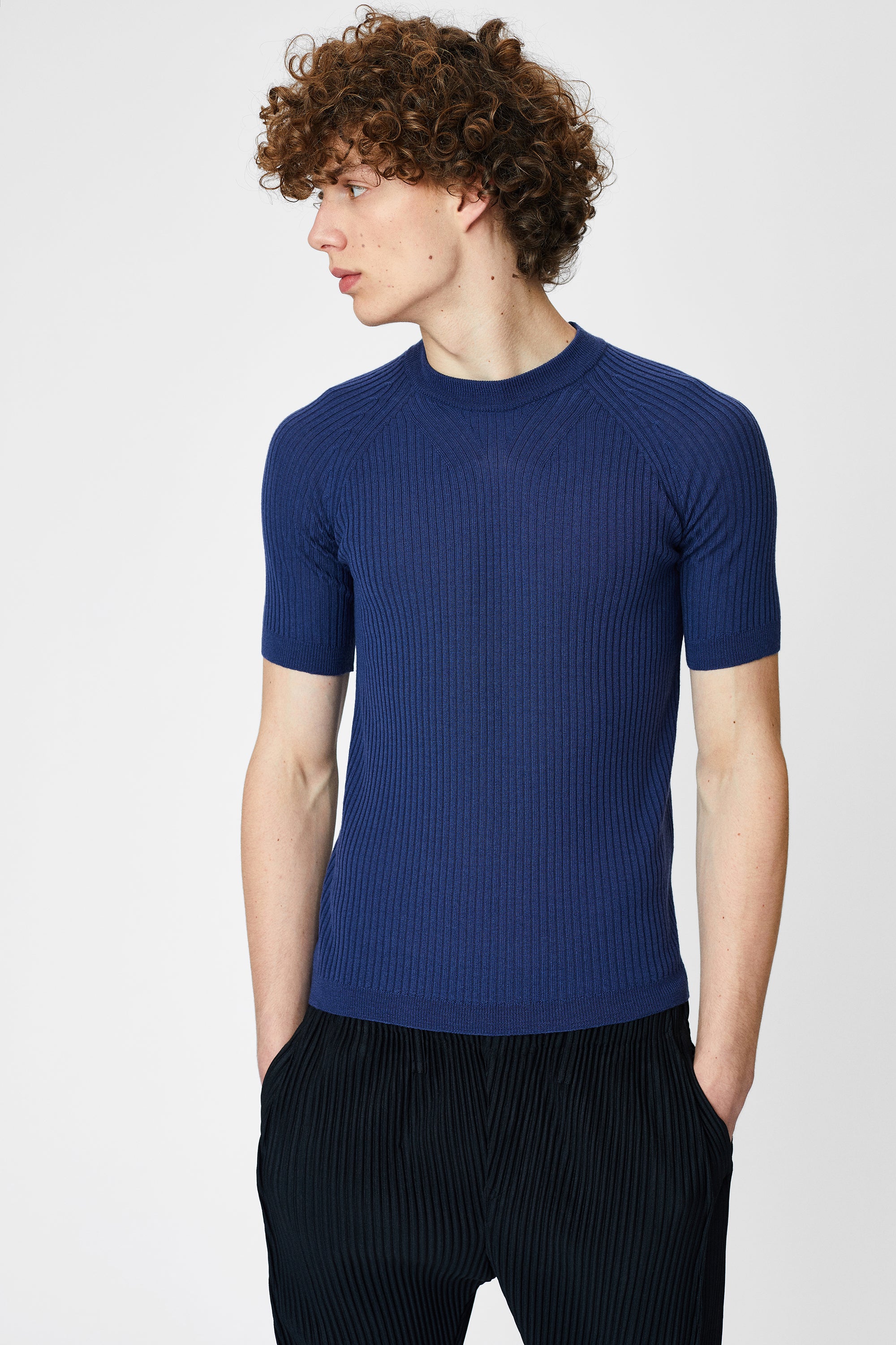 Wool T-shirt with short sleeves