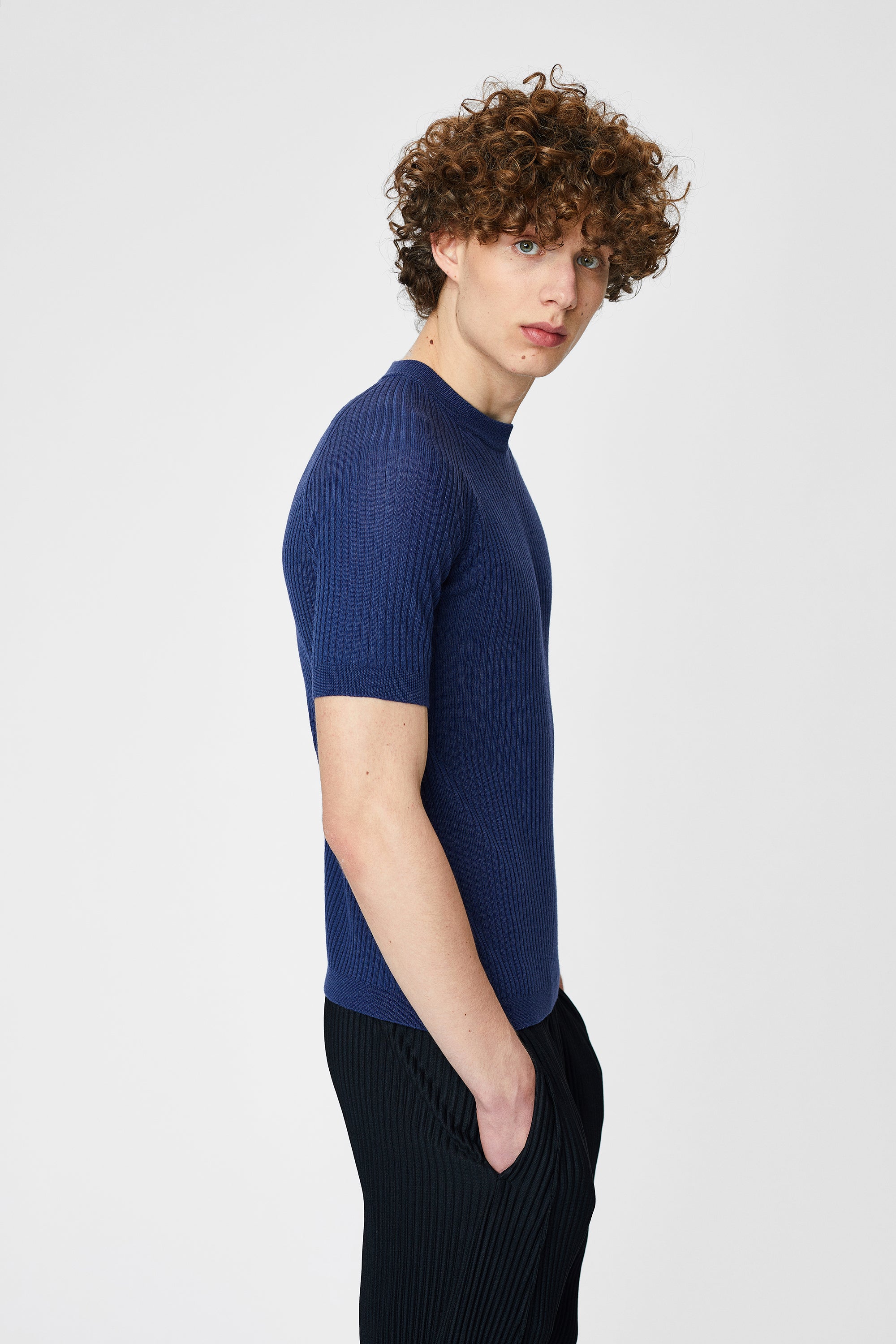 Wool T-shirt with short sleeves