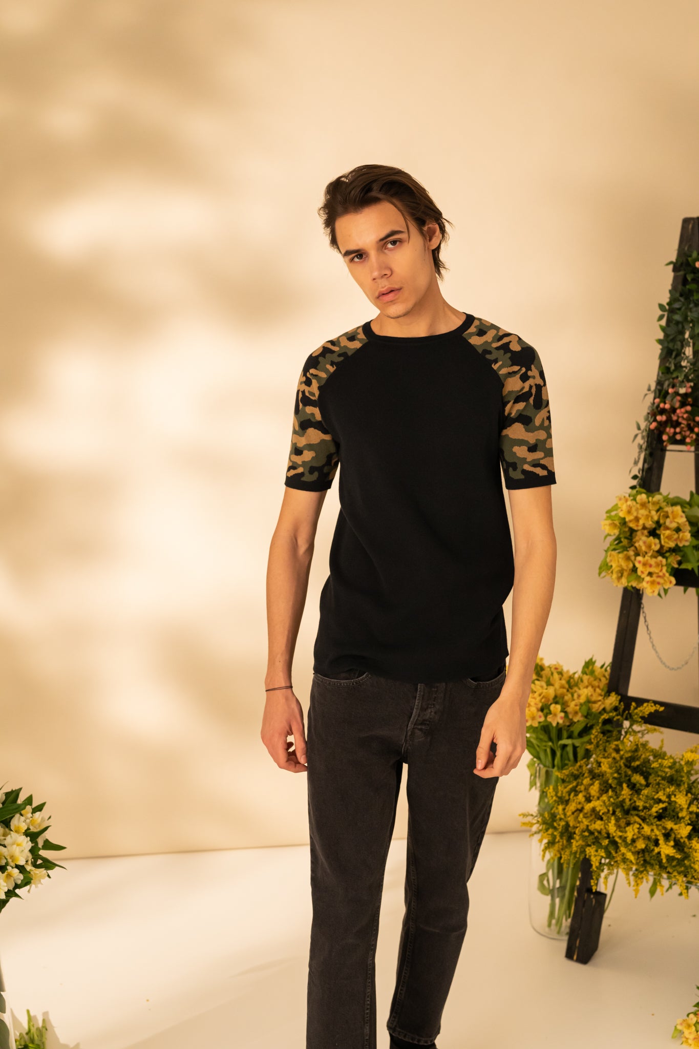 Army T-shirt with short sleeves