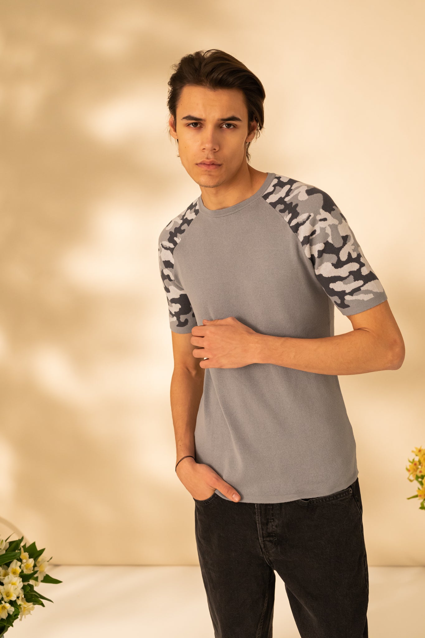 Army T-shirt with short sleeves