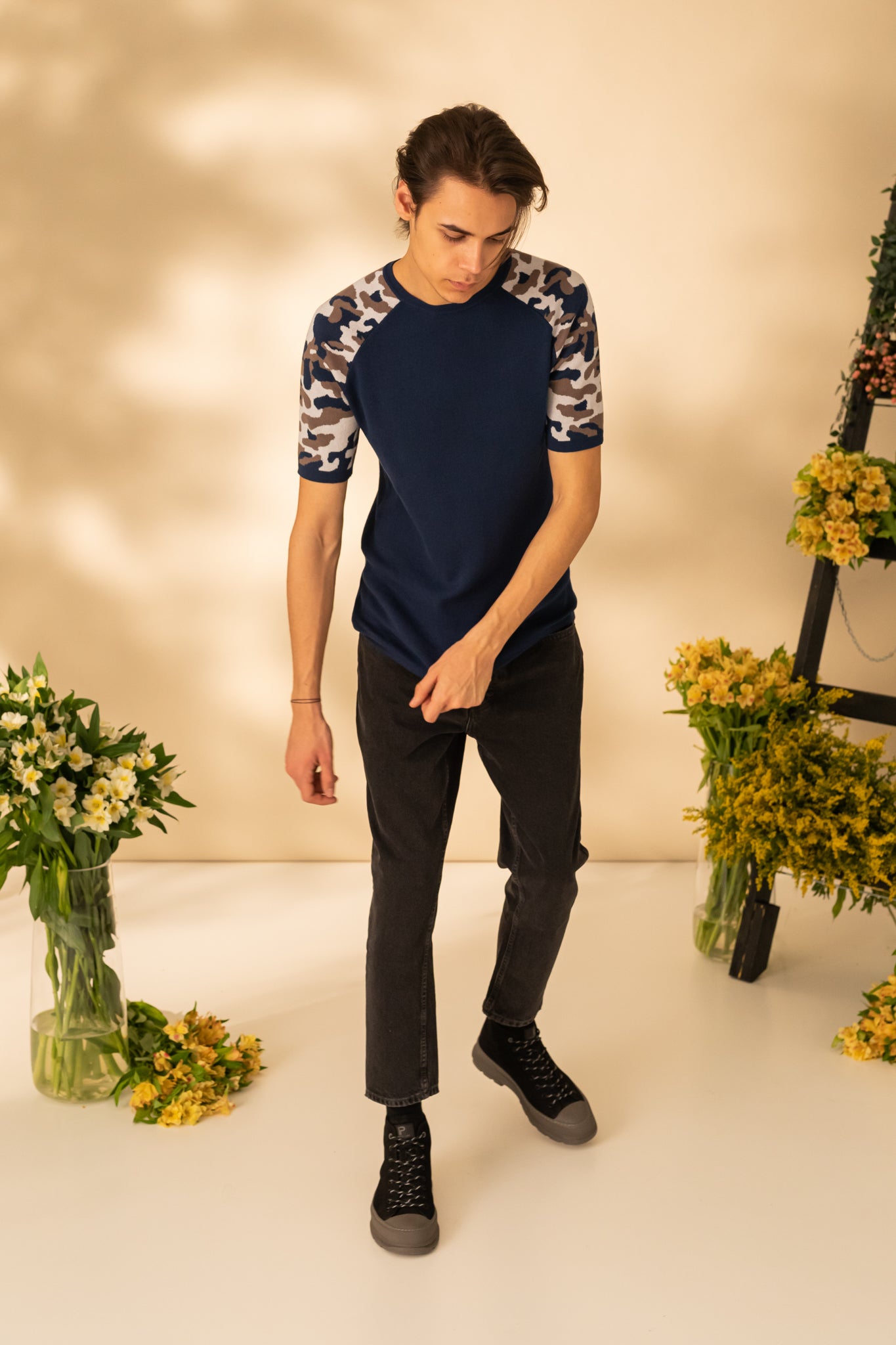 Army T-shirt with short sleeves