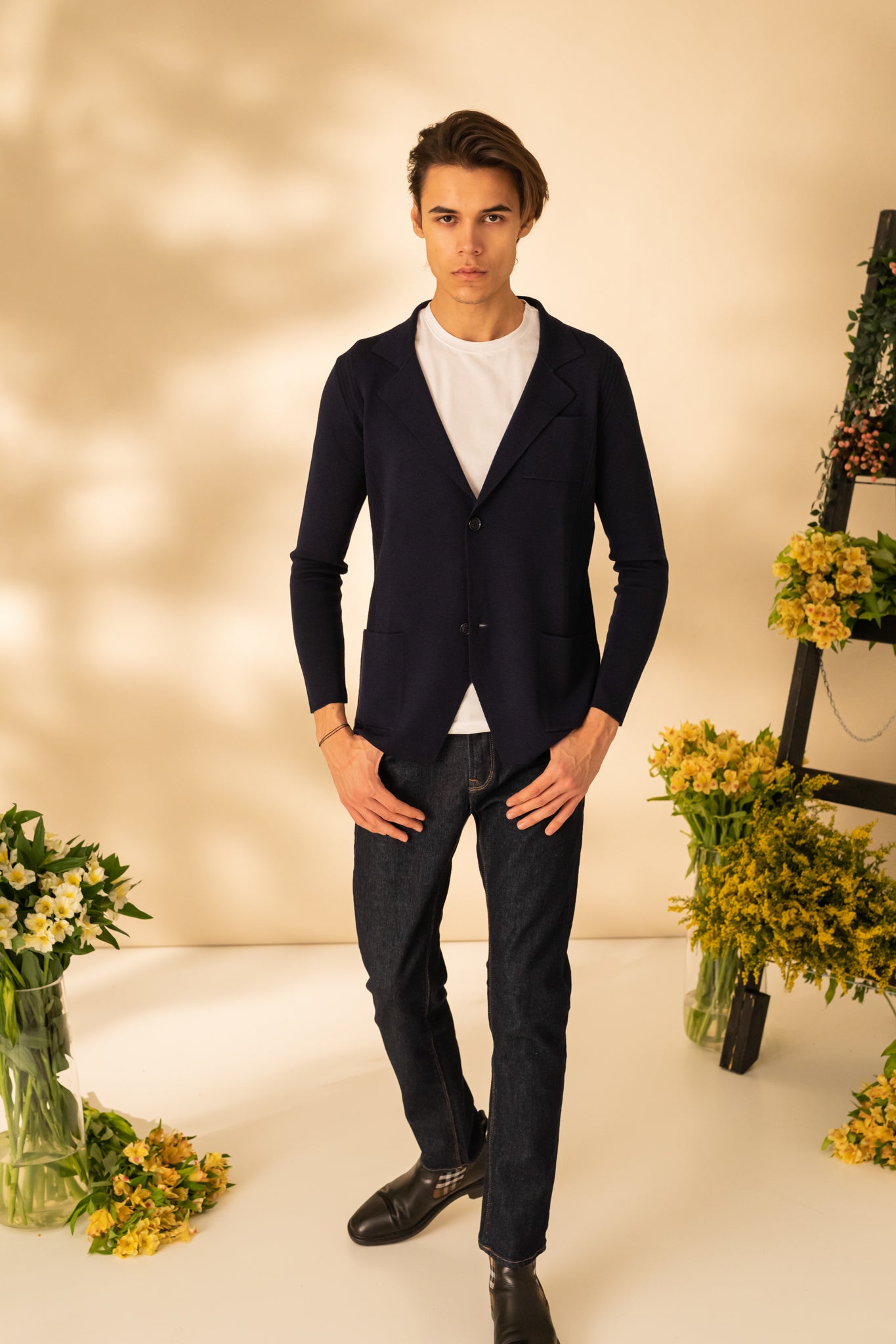 Knitted jacket for men