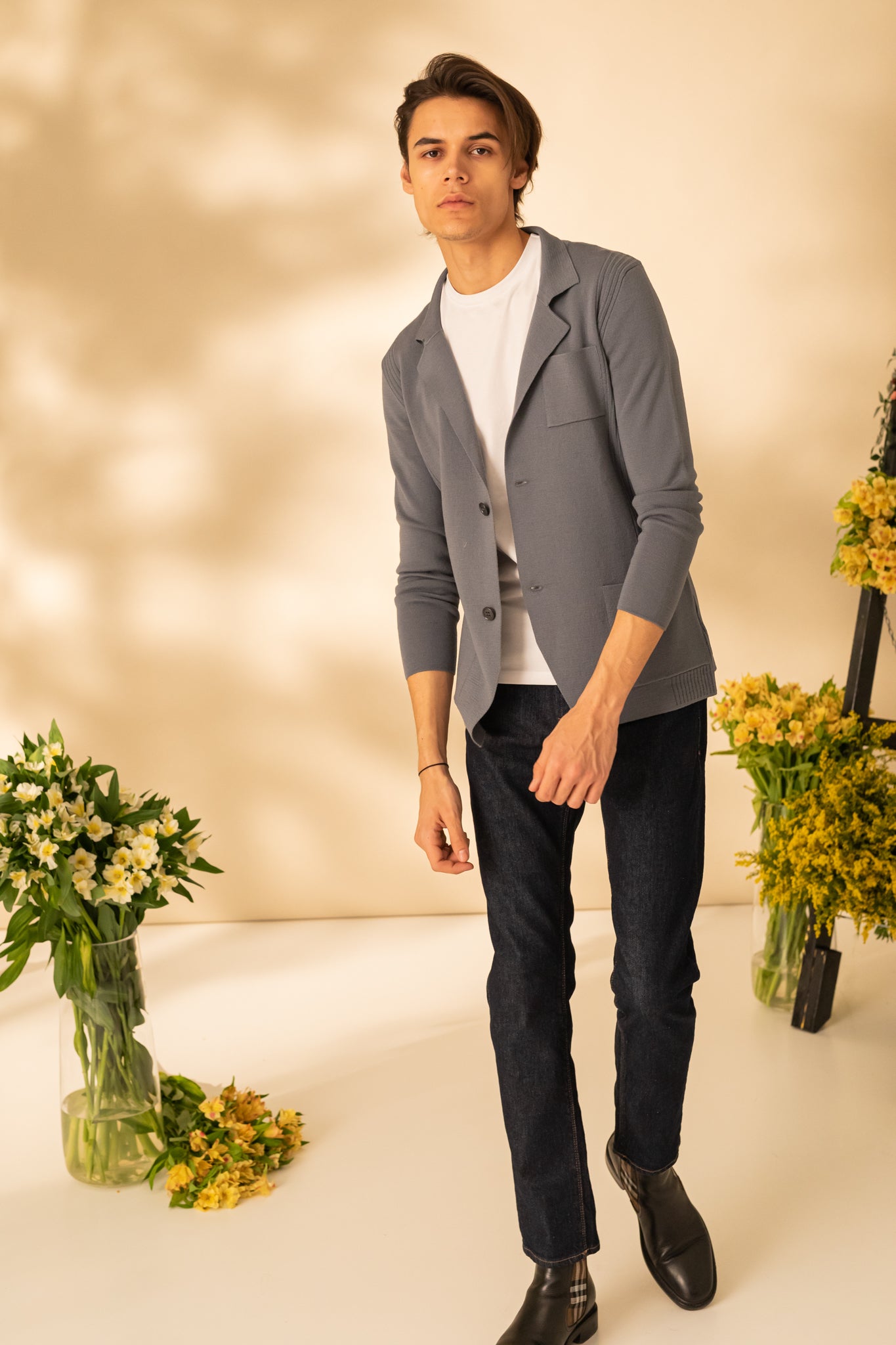 Knitted jacket for men