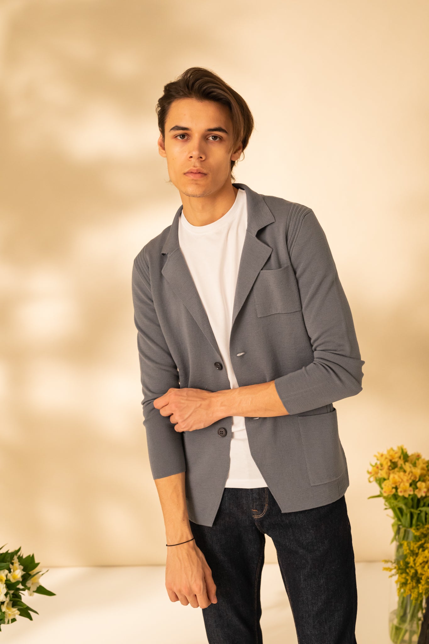 Knitted jacket for men